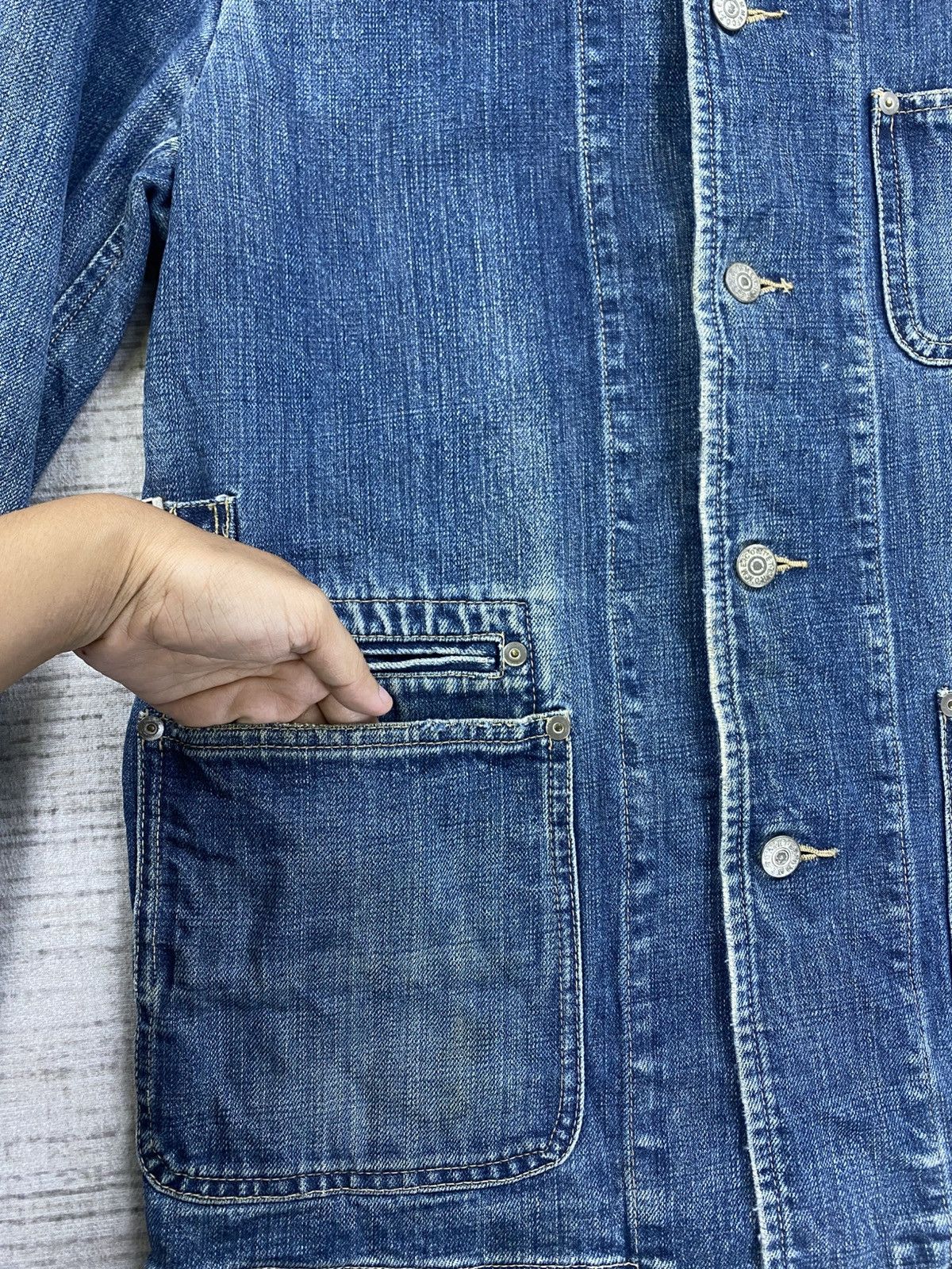 Tete Homme 🔥Vintage Tete Homme By Issey Miyake Chore Denim Jacket Size US M / EU 48-50 / 2 - 7 Thumbnail