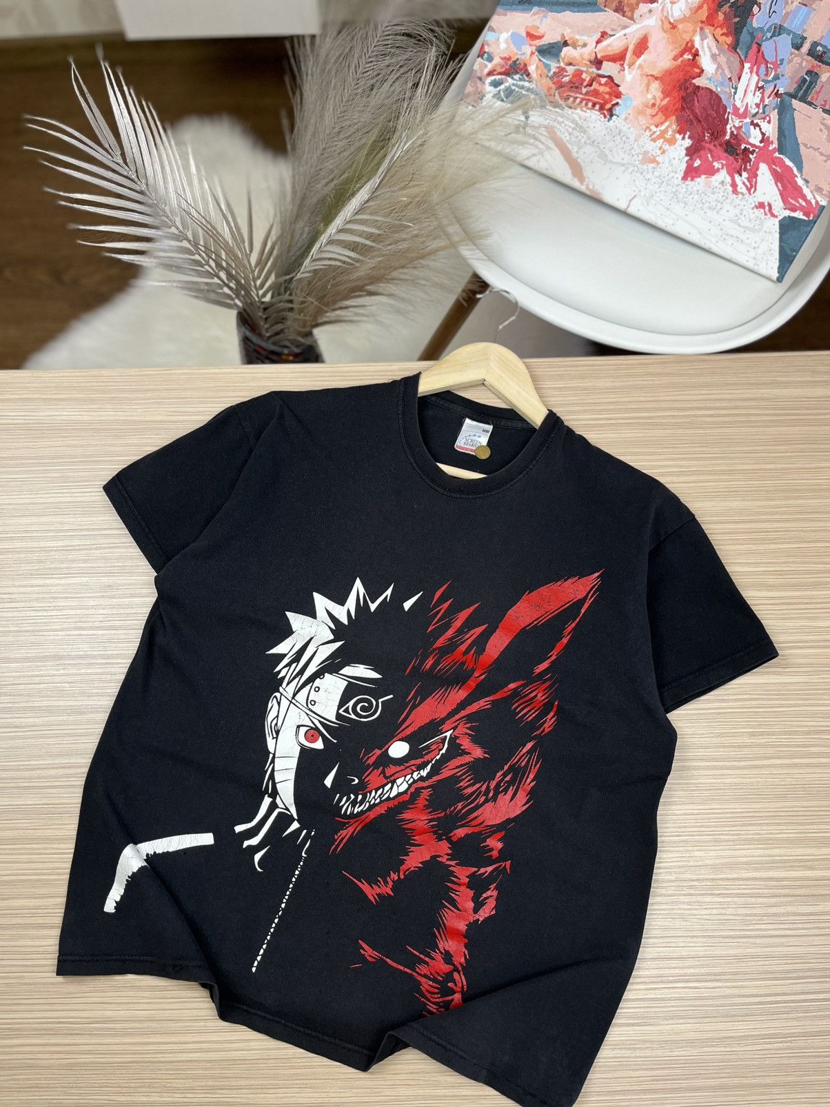 Vintage Y2K Naruto Horror Face Tee Art Band Rock Streetwear