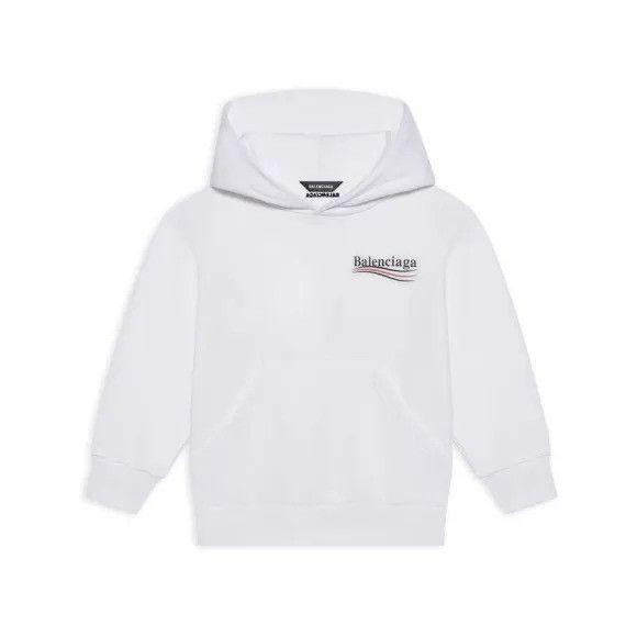 Balenciaga o1srvl11e0426 Size: 2 / KIDS Political Campaign Hoodie White Size US XXS / EU 40 - 1 Thumbnail