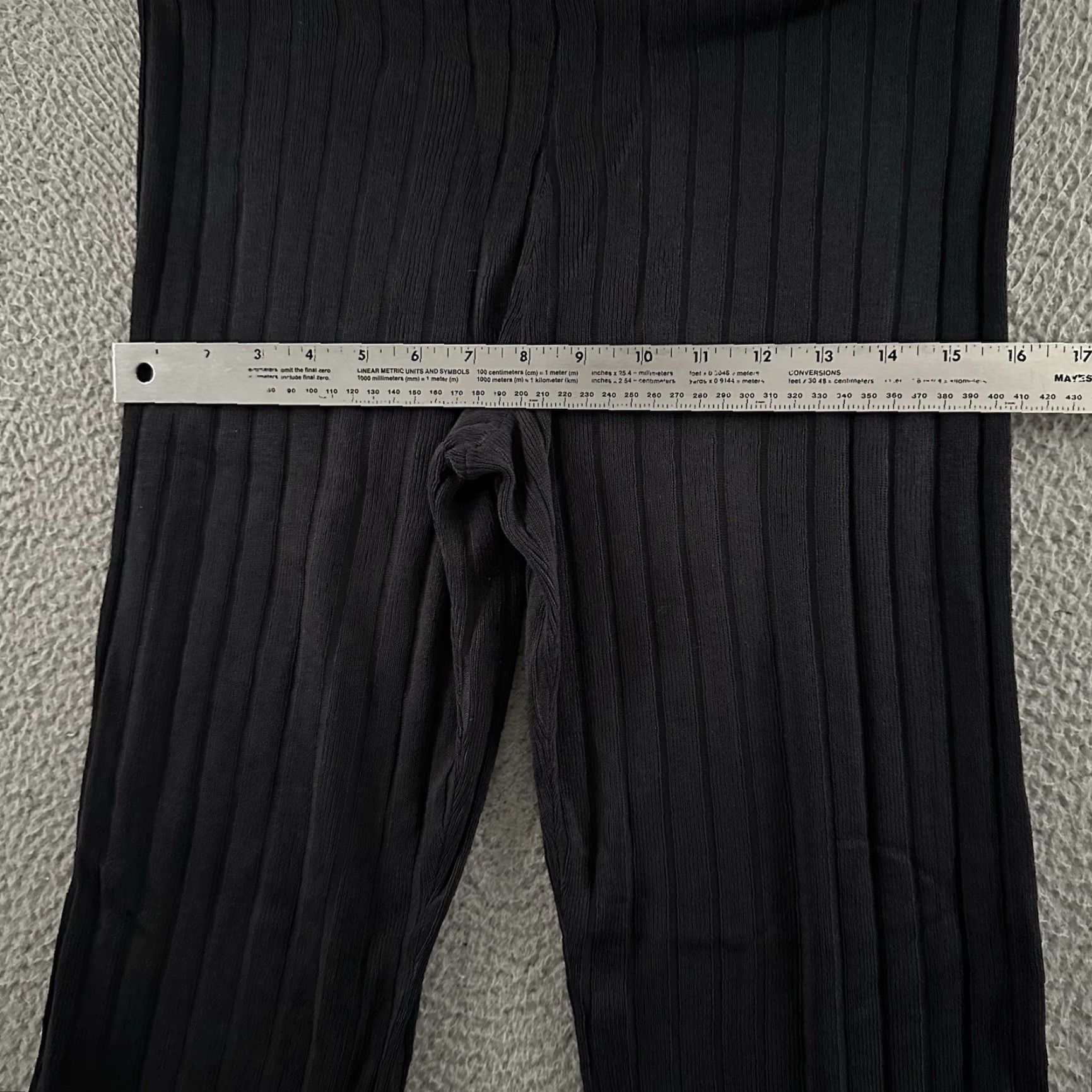 H&M H&M Womens Pants Blue Size Large High Rise Flared Ribbed Pull On Acrylic Blend Size 24" / US 00 / IT 34 - 6 Thumbnail