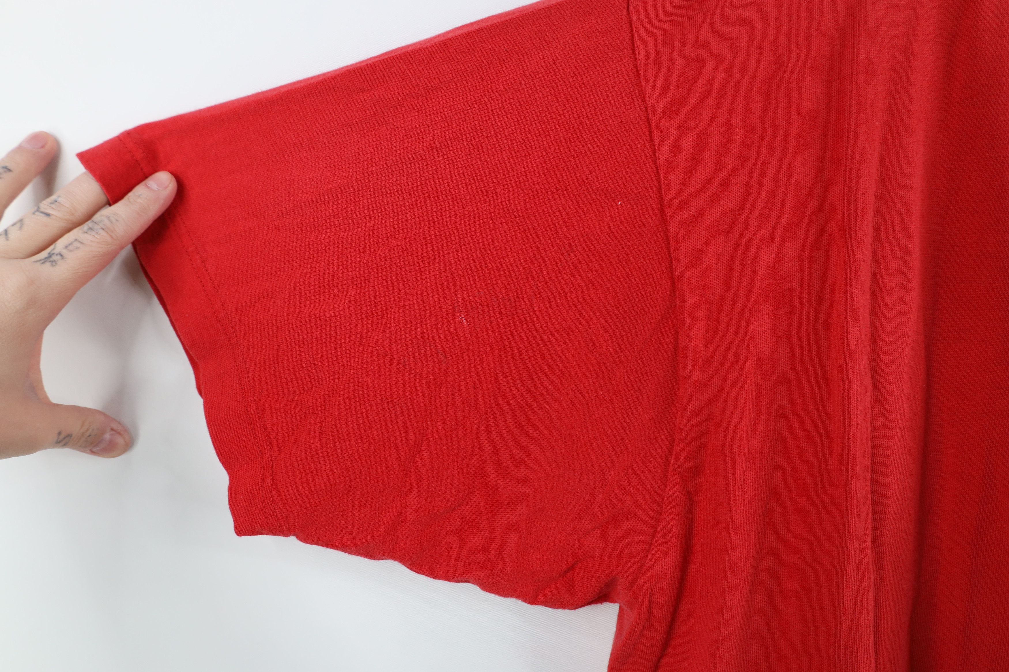 Vintage Vintage 90s Streetwear Baggy Pocket T-Shirt Red Cotton USA Size US XL / EU 56 / 4 - 6 Thumbnail