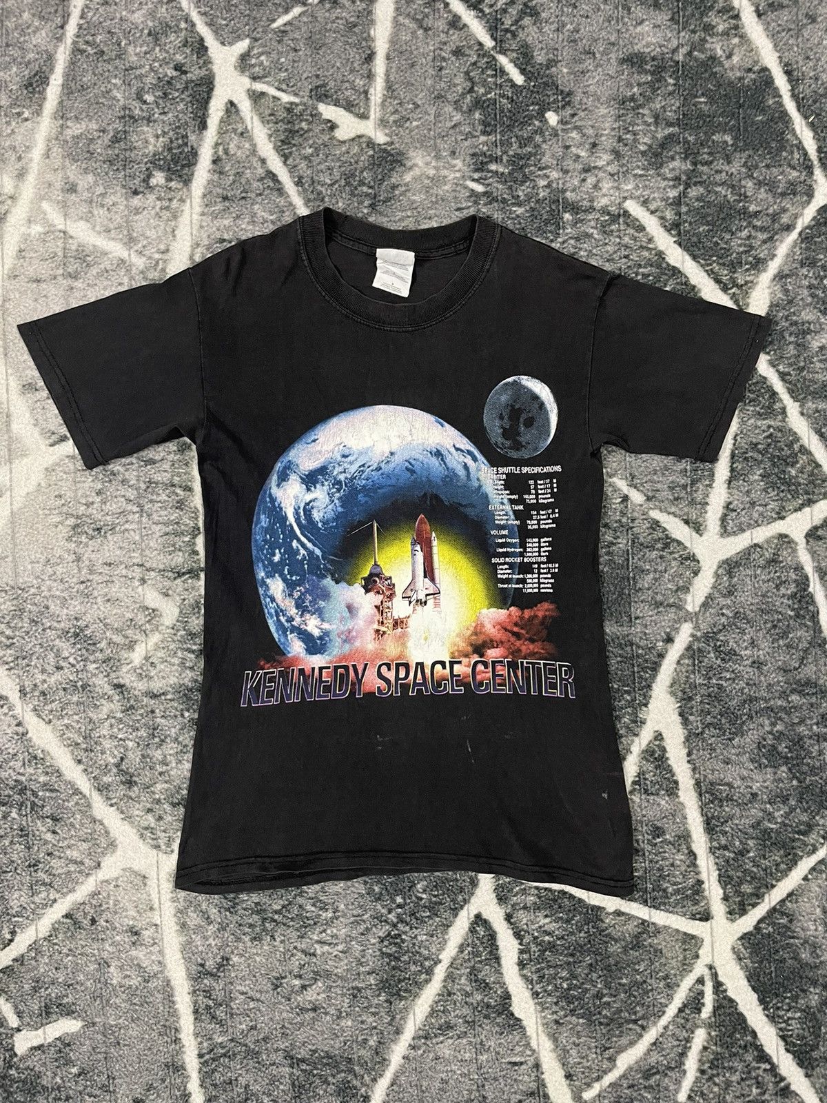 image of Space Craft Vintage Kennedy Space Center Tee in Black, Men's (Size Small)
