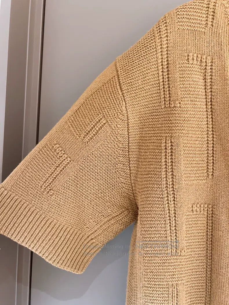 Hermes Hermes Caramel Letter Jacquard Knit Dress Size XXS / US 00 / IT 34 - 4 Thumbnail