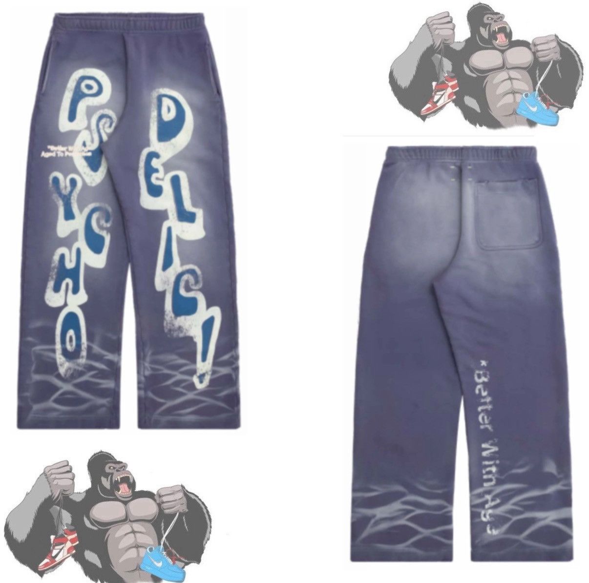 Better With Age Psycho Sweatpants Periwinkle