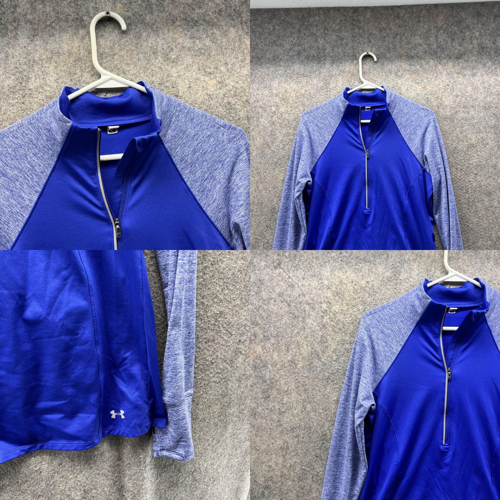 Under Armour VINTAGE Under Armour Sweatshirt Women Medium Blue Half Zip Knit Storm Pullover 1/2 Zip Regular Mens Womens Girls Size M / US 6-8 / IT 42-44 - 8 Thumbnail