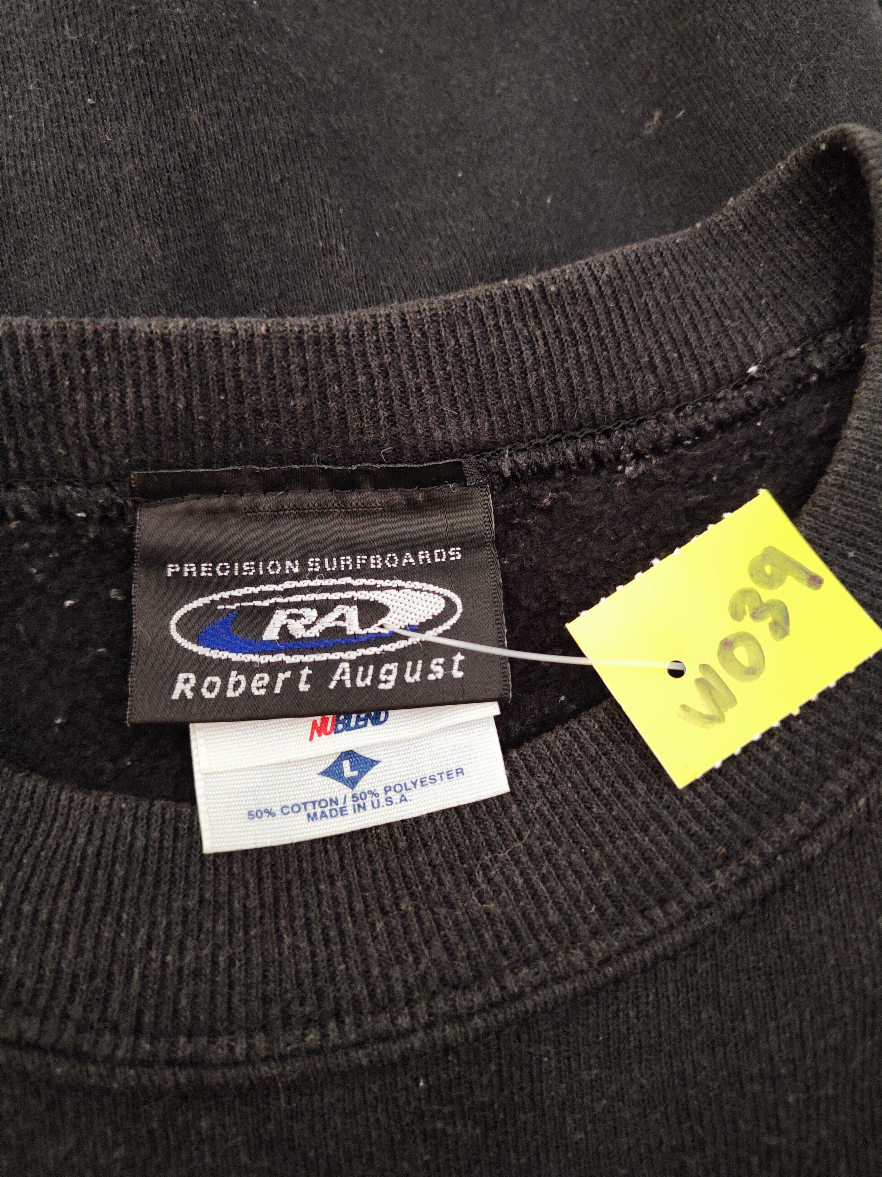 Vintage Robert August Black Faded Sweatshirts #W039 Size US L / EU 52-54 / 3 - 13 Thumbnail