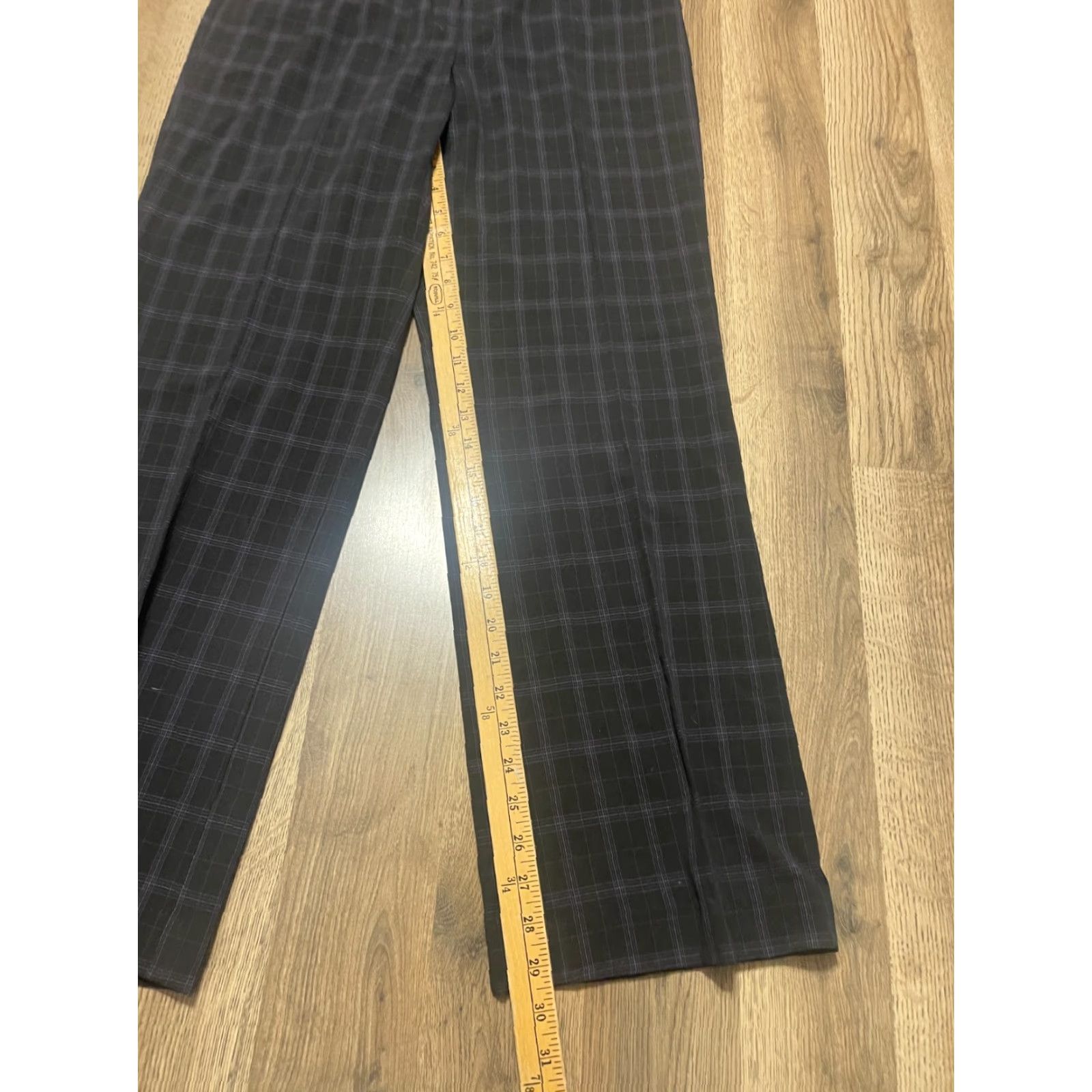 Vintage Nue Options Pants Women's Size 10 Black Plaid Dress Pants Flared Leg Flat Front Regular Inseam 29.5 in Pants Womens Size 32" / US 10 / IT 46 - 7 Thumbnail
