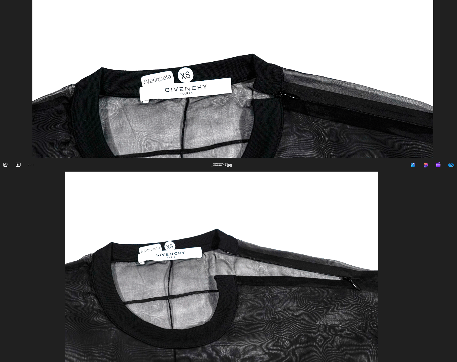 Givenchy Black Runway Organza Silk 19520 Oversized T-Shirt Size US XS / EU 42 / 0 - 5 Thumbnail
