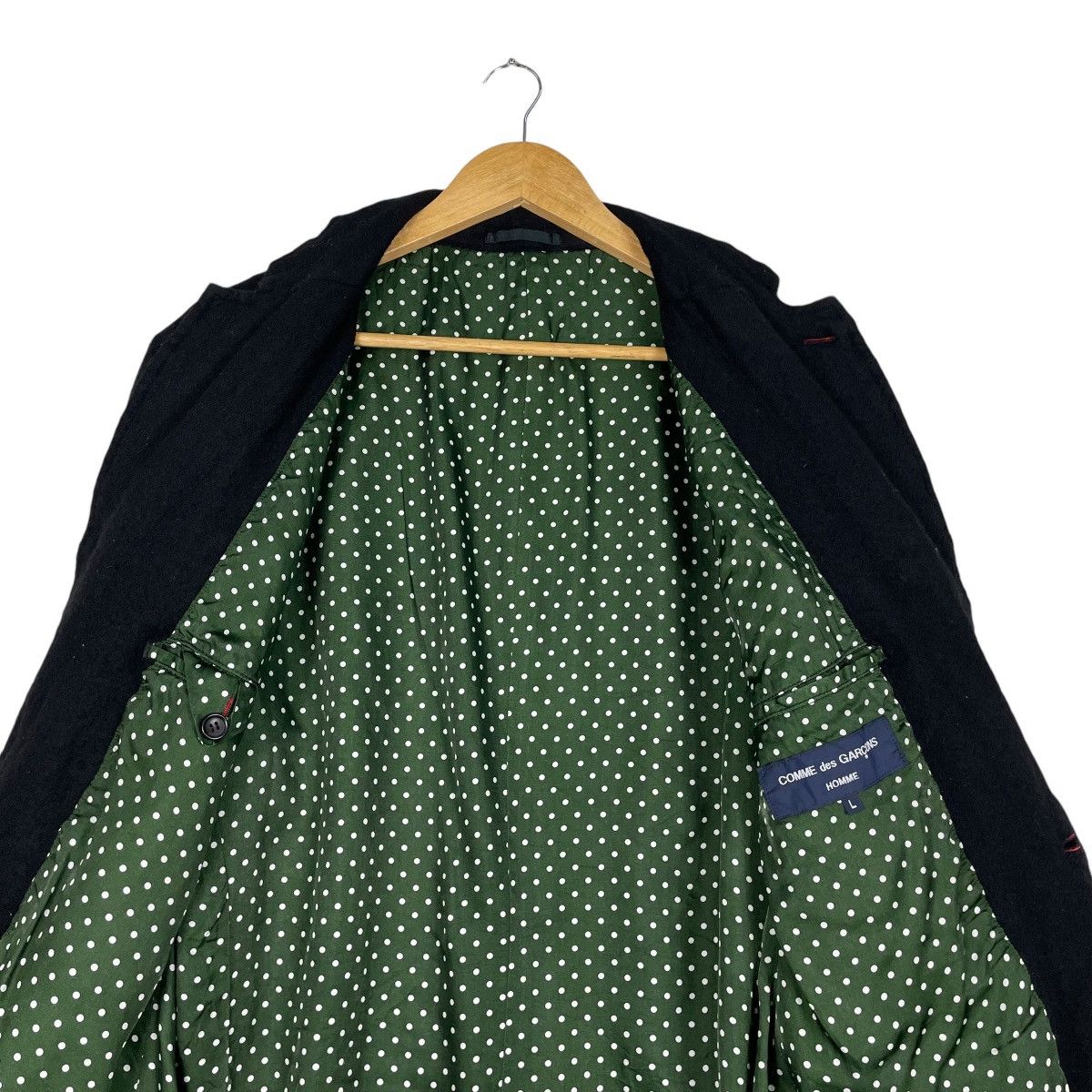 Comme des Garcons × Comme des Garcons Homme × Comme des Garcons Homme Plus 💥AD2011 COMME DES GARCONS POLKADOT LINEN CHORE JACKET Size US L / EU 52-54 / 3 - 12 Thumbnail