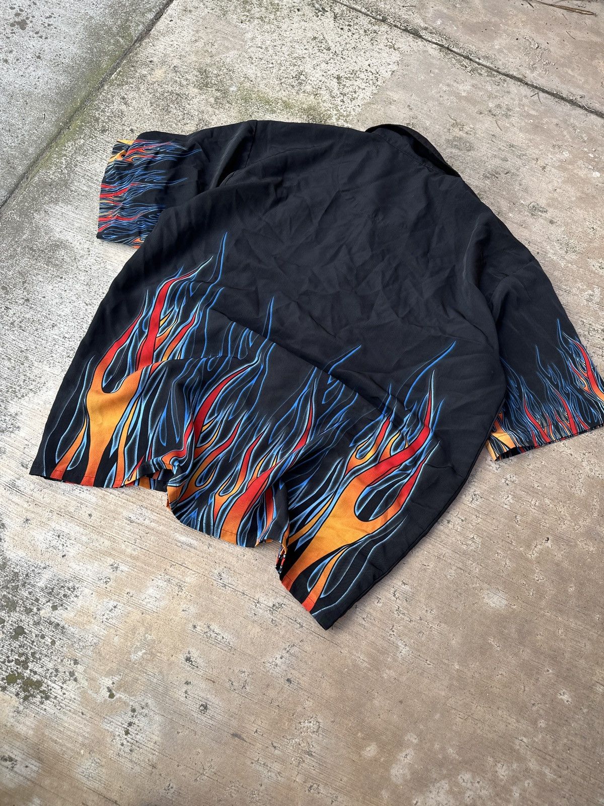 Dragonfly × JNCO × Vintage Vintage Y2K Jnco dragonfly AOP Flames Button Up Shirt Size US XL / EU 56 / 4 - 4 Thumbnail