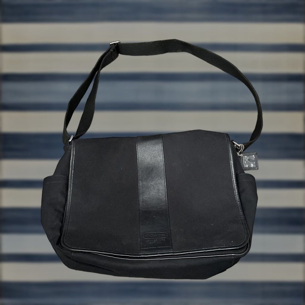 Coach COACH Transatlantic Messenger Bag 6437 Black Leather Neoprene Men Size ONE SIZE - 1 Thumbnail