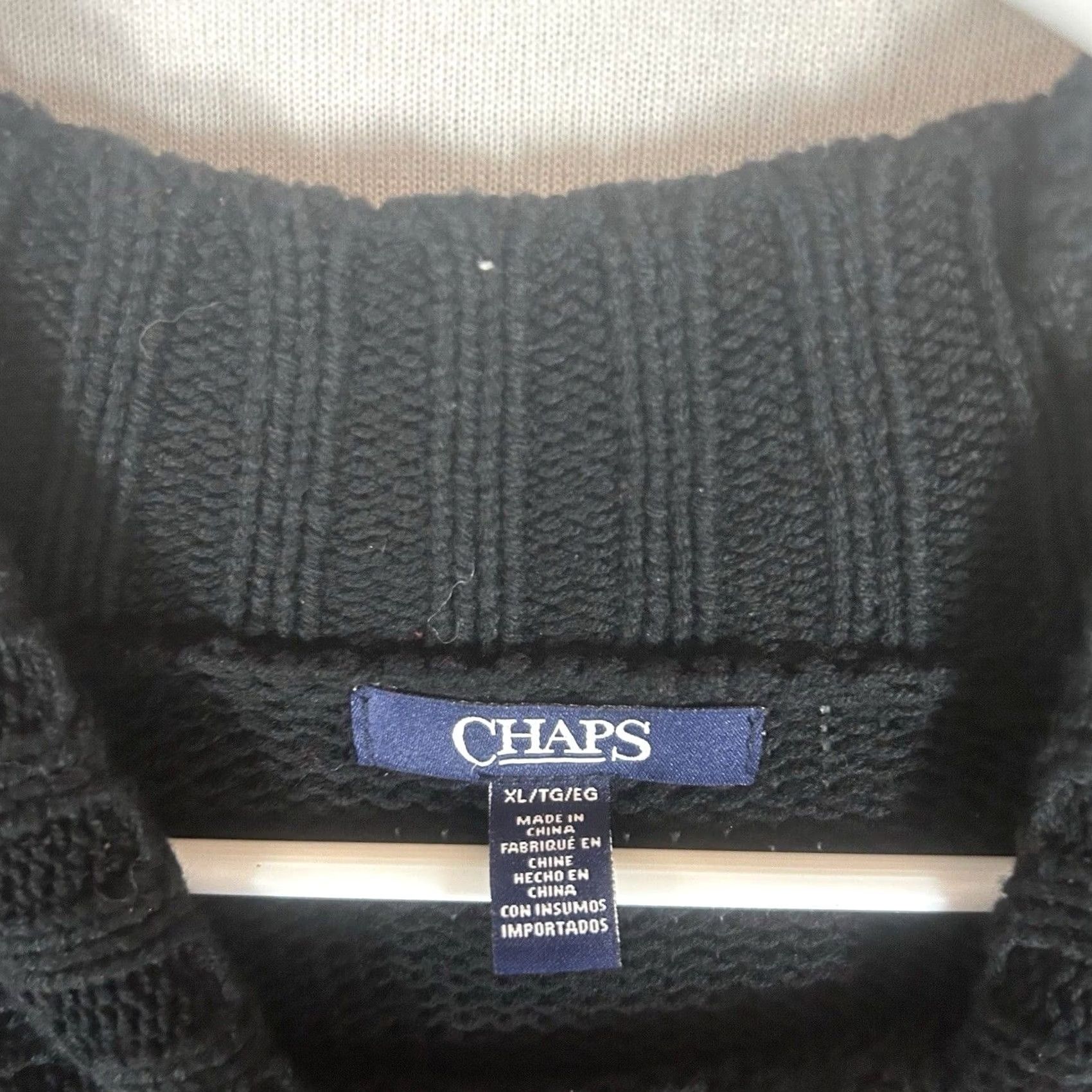 Chaps Chaps Ugly Christmas Chunky-Knit Pullover Sweater Black Red White Deer Xmas XL Mens Womens Size XL / US 12-14 / IT 48-50 - 3 Thumbnail
