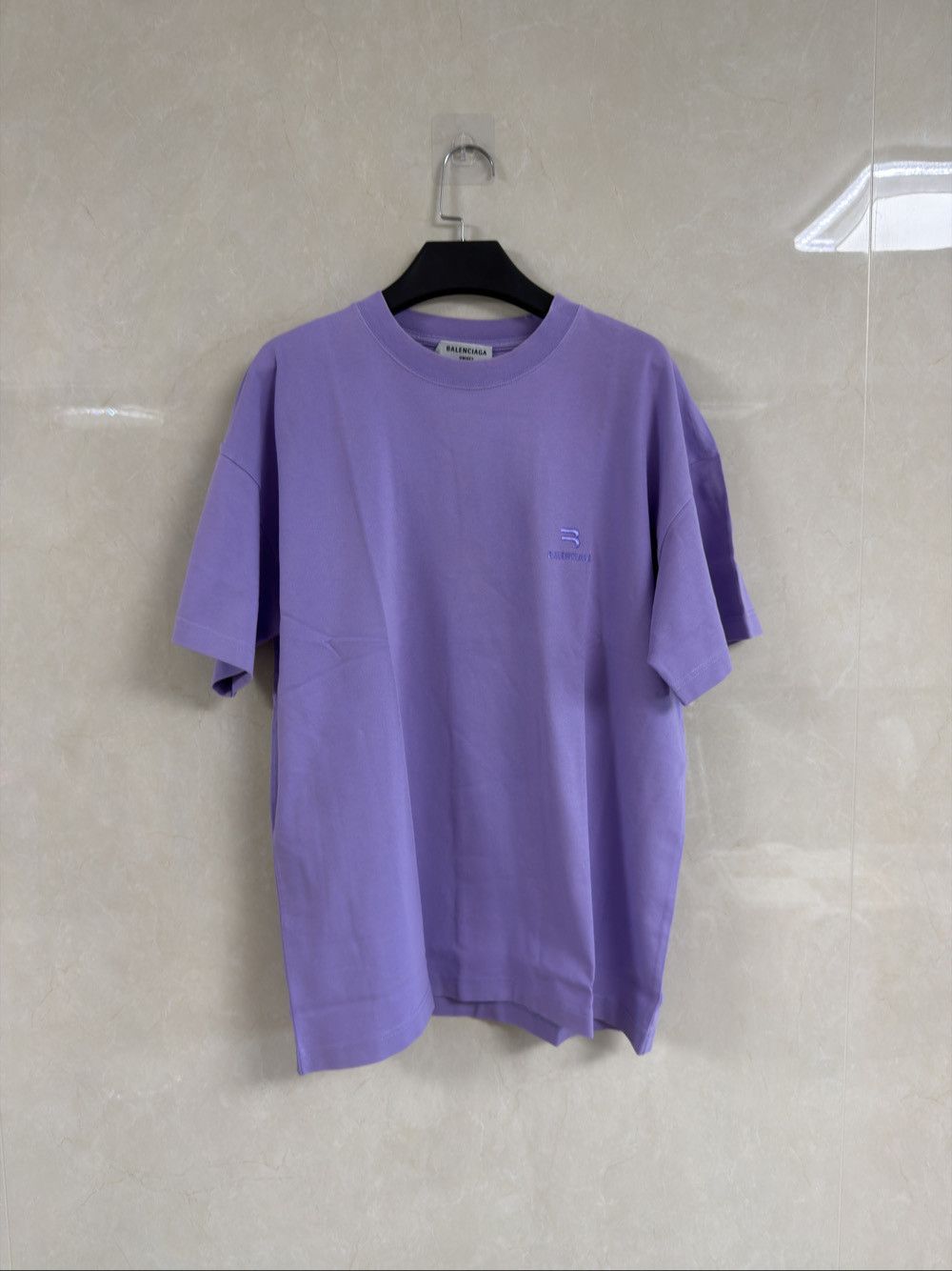 Balenciaga Balenciaga Purple Logo T-Shirt Size L Size US L / EU 52-54 / 3 - 1 Thumbnail