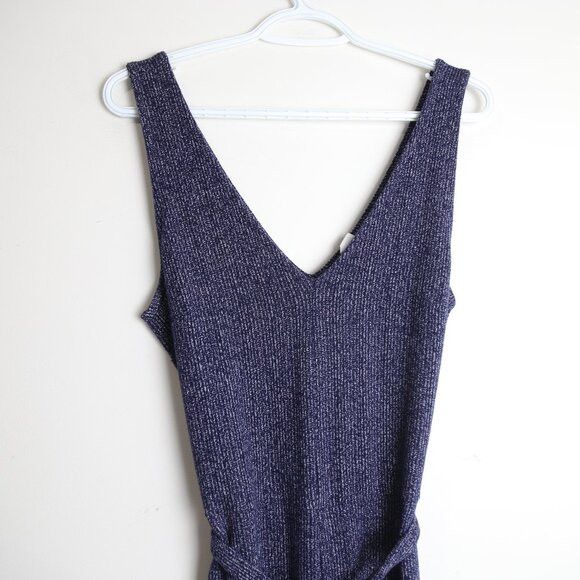 Gap Gap Ribbed Belt-Tie Knit Wide Leg Jumpsuit Size Medium Size 28" / US 6 / IT 42 - 2 Thumbnail