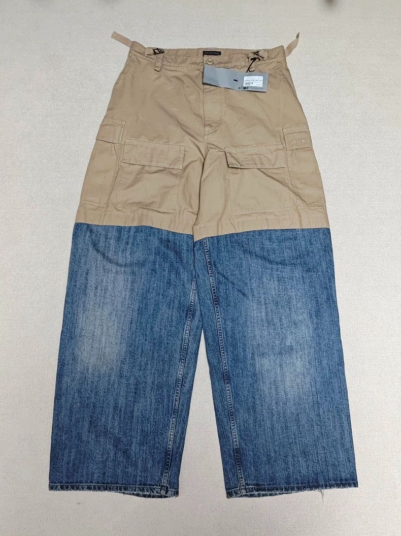 Balenciaga Balenciaga size M 24ss khaki cargo panel baggy jeans Size US 26 / EU 42 - 1 Thumbnail