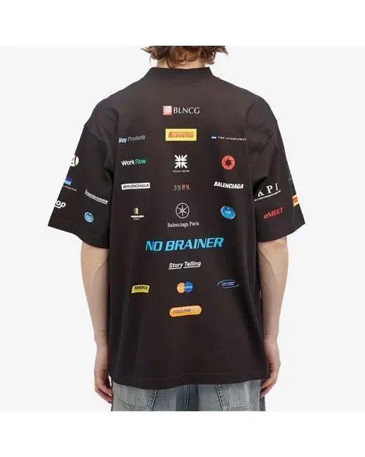 Balenciaga o1bcso1str0326 Business English T-Shirt Medium Fit in Black Size US XXS / EU 40 - 3 Thumbnail