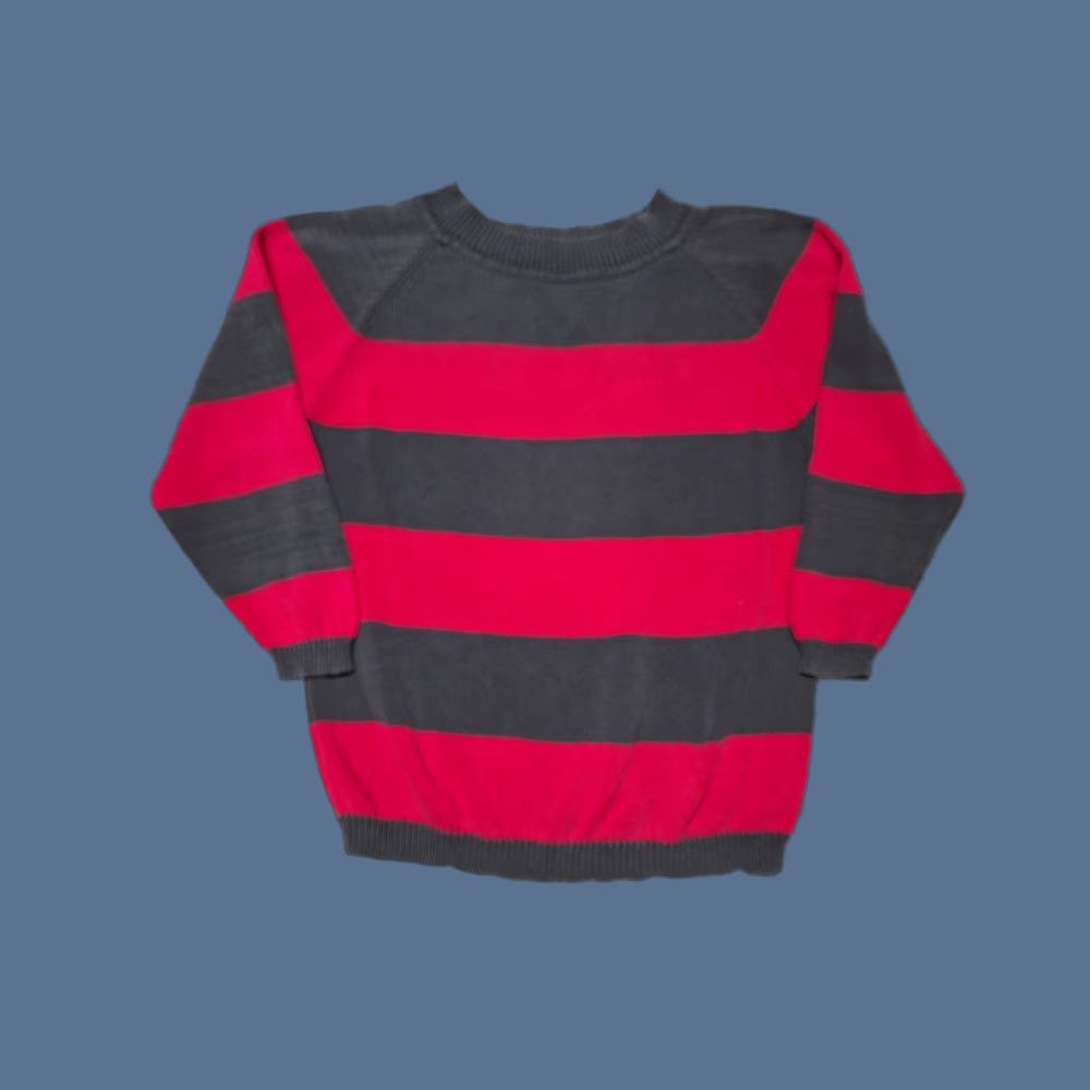 Vintage VINTAGE 90s Kurt Cobain Striped Sweater Freddy Krueger Grunge Nirvana Red and Black L/XL Unisex Sweater Mens Womens Girls Boys Size US L / EU 52-54 / 3 - 1 Thumbnail