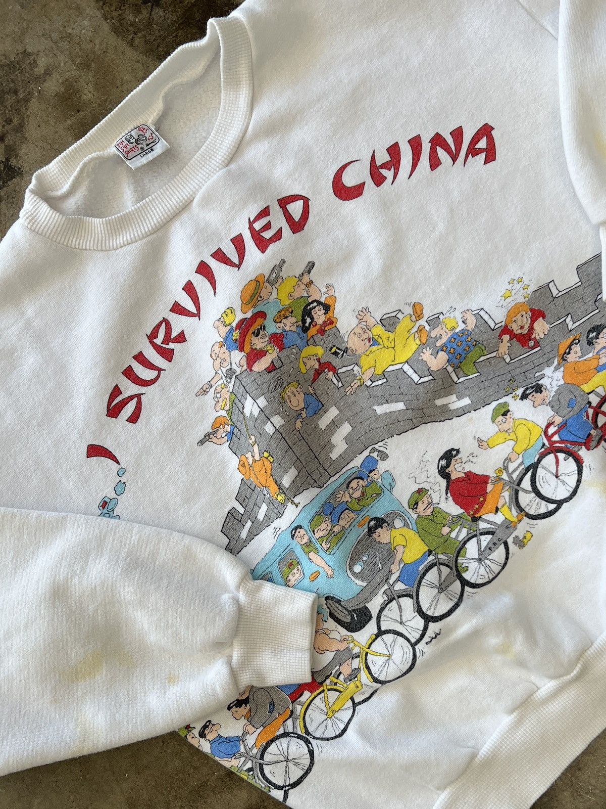 Vintage Vintage 1986 I Survived China Great Wall Crewneck Large Size US L / EU 52-54 / 3 - 1 Thumbnail