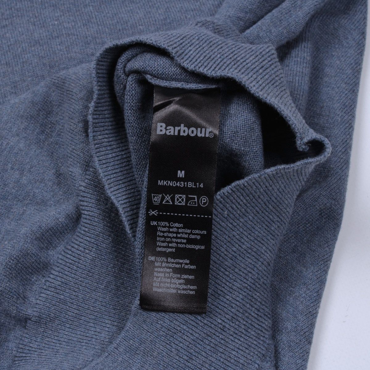 Barbour BARBOUR Cotton Blue V-neck Jumper Sweater Pullover Size US M / EU 48-50 / 2 - 12 Thumbnail