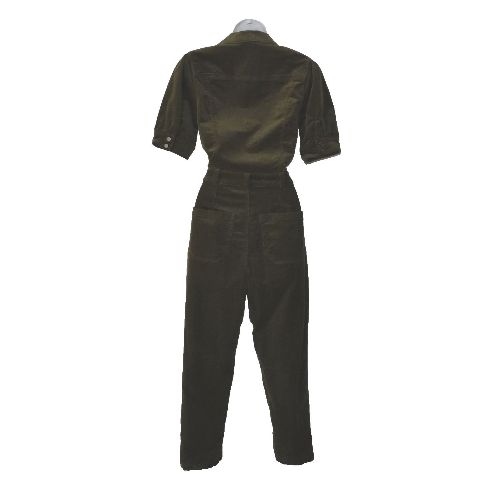 Paige NWOT PAIGE Dark Olive Corduroy Straight Ankle Jumpsuit Sz 4 Size 27" / US 4 / IT 40 - 3 Thumbnail