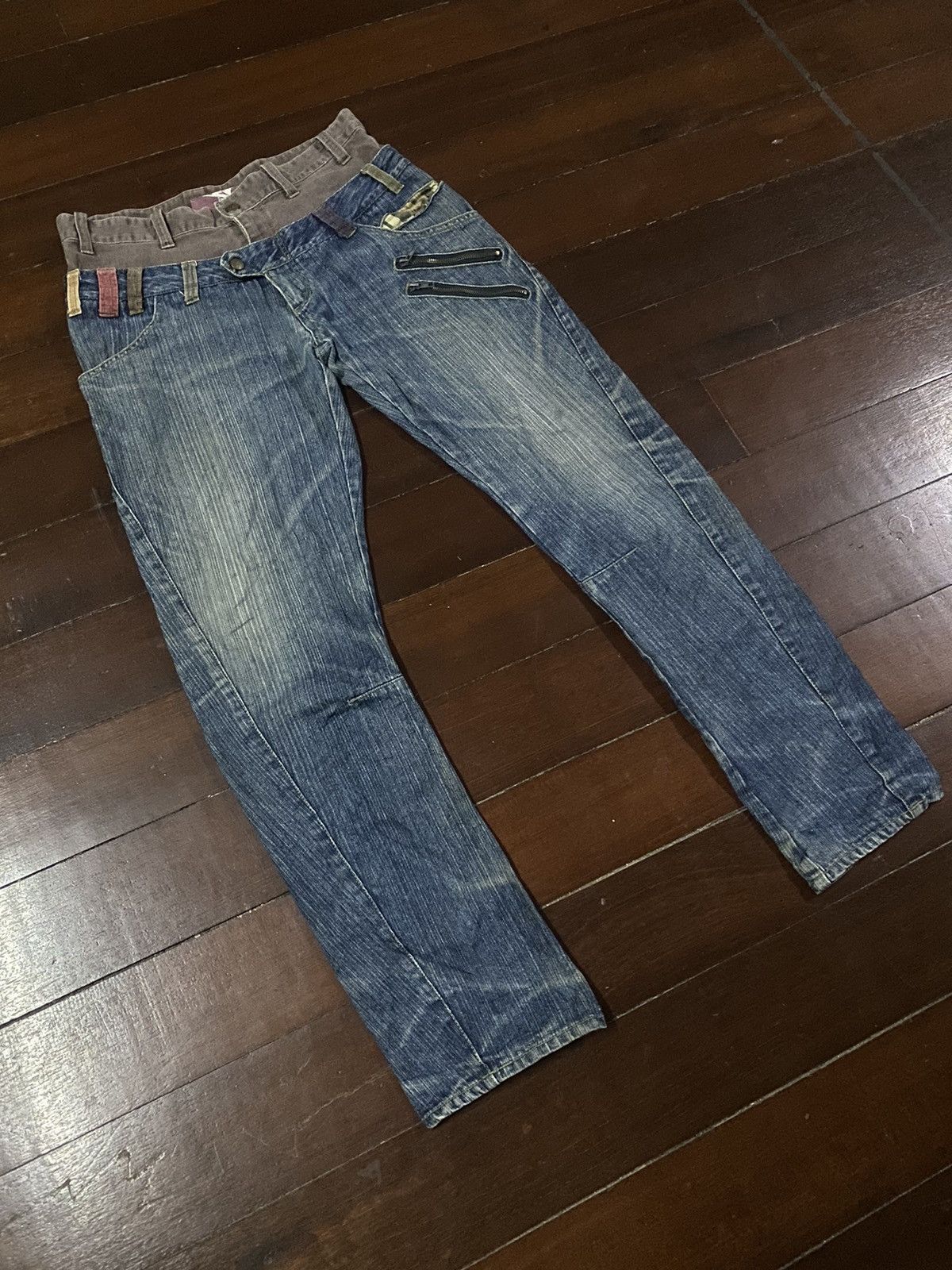 If Six Was Nine × Japanese Brand × Jean Double Waist ZIPPER Pocket Vintage Japan Denim Jeans Size US 35 - 2 Thumbnail