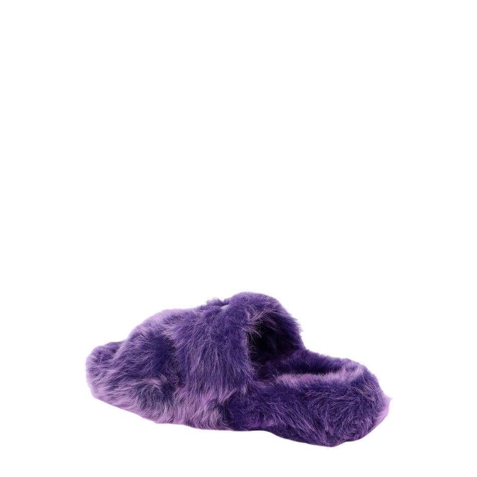Celine CELINE Triomphe Shearling Purple Sandals New & Authentic (Wo Size US 6 / IT 36 - 3 Thumbnail