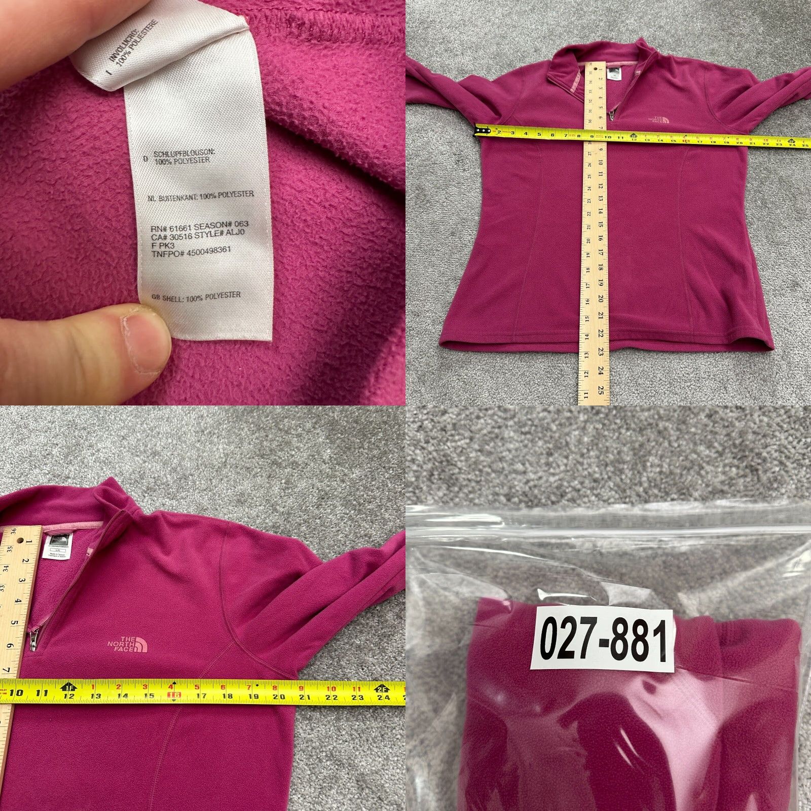 The North Face The North Face Jacket Womens L Pink 1/2 Zip TKA 100 Fleece Outdoor Hiking Regular Fit Size L / US 10 / IT 46 - 8 Thumbnail