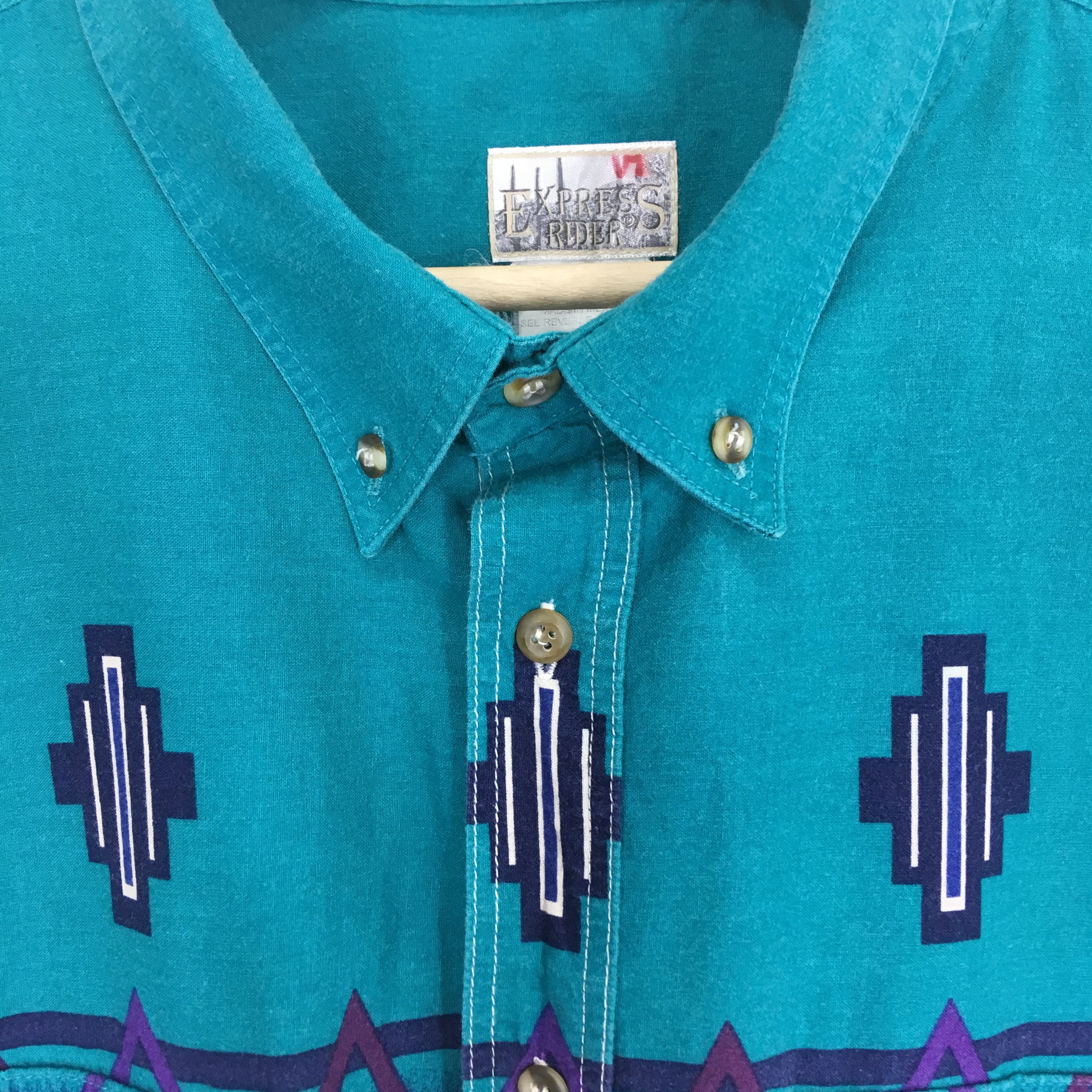 Express Vintage 90s Retro Express Rider Western Shirt Size US XL / EU 56 / 4 - 5 Thumbnail
