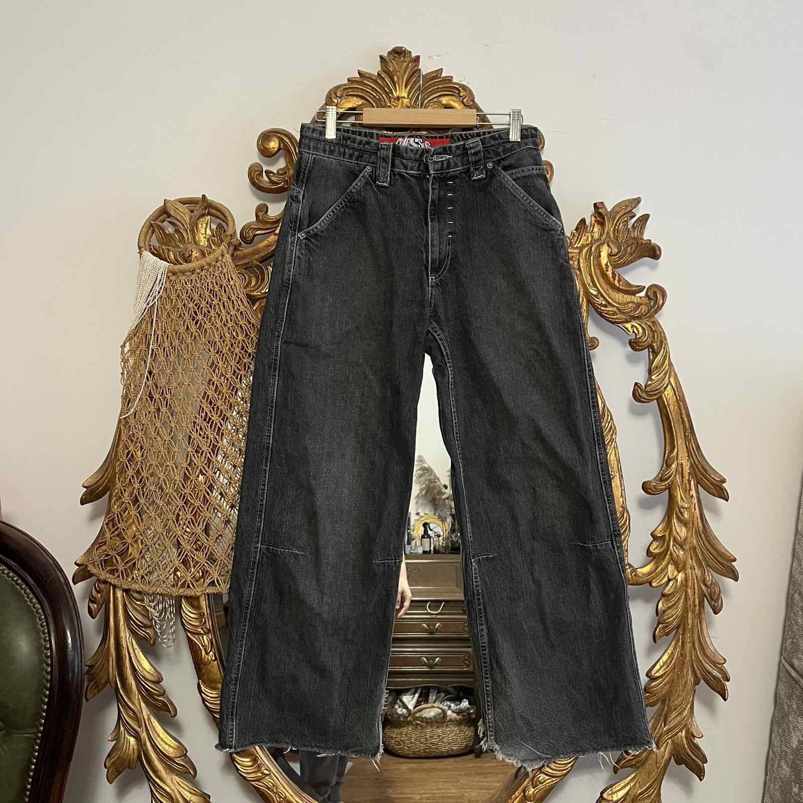 Jaded London Jaded London Gray Distressed Cargo Flare Jeans Size US 34 / EU 50 - 1 Thumbnail