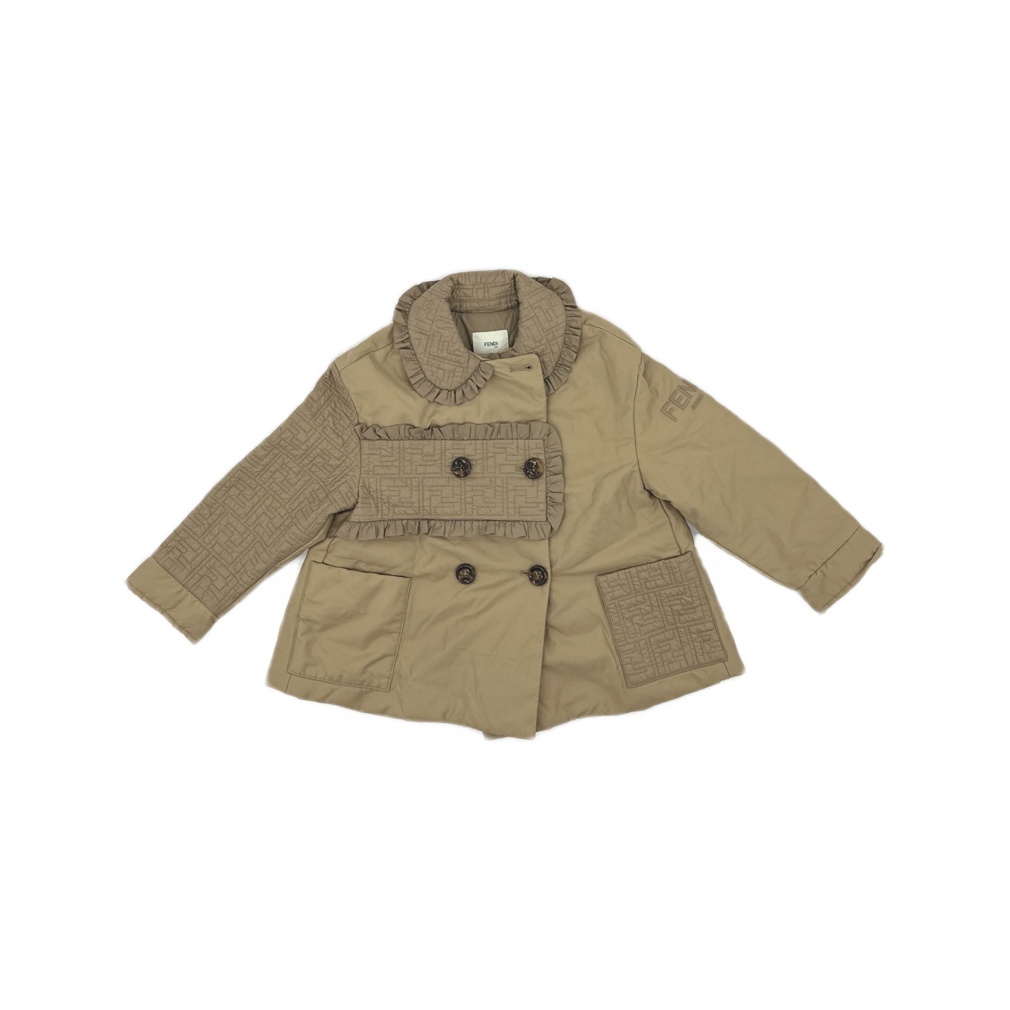 Fendi Fendi Ruffled FF Logo Coat Size 4A Size XXS / US 00 / IT 34 - 1 Thumbnail