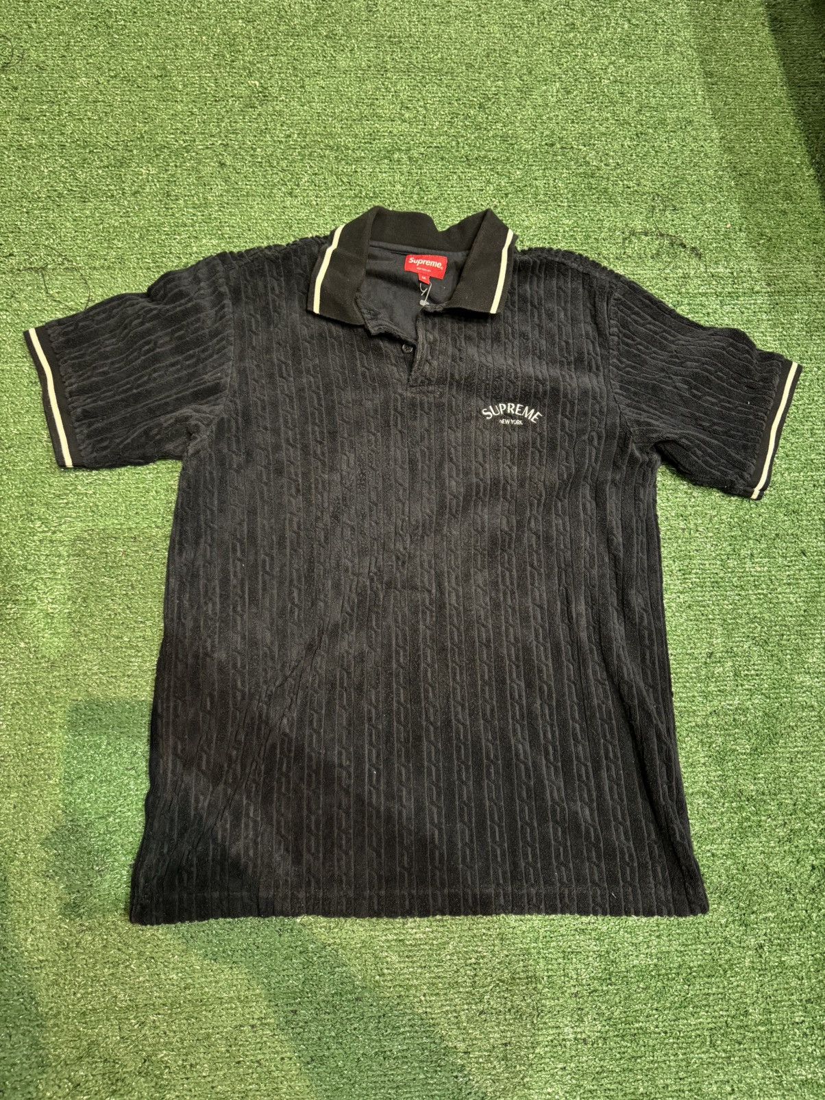 国内正規 Supreme 16AW Cable Stripe Knit Polo 16AW Supreme Cable Stripe Knit L/S Polo - メルカリ