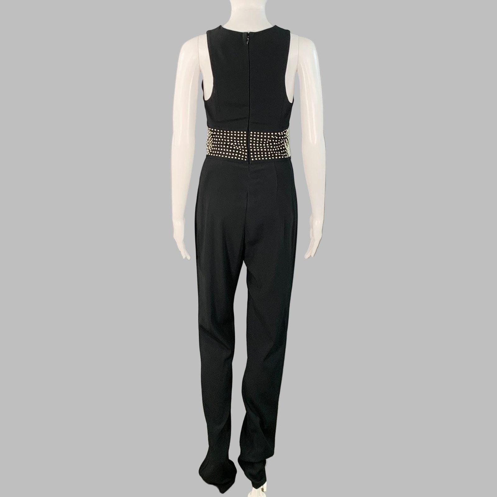 La Perla Black White Viscose Blend Faux Pearl Embellishment V-Neck Size 27" / US 4 / IT 40 - 4 Thumbnail