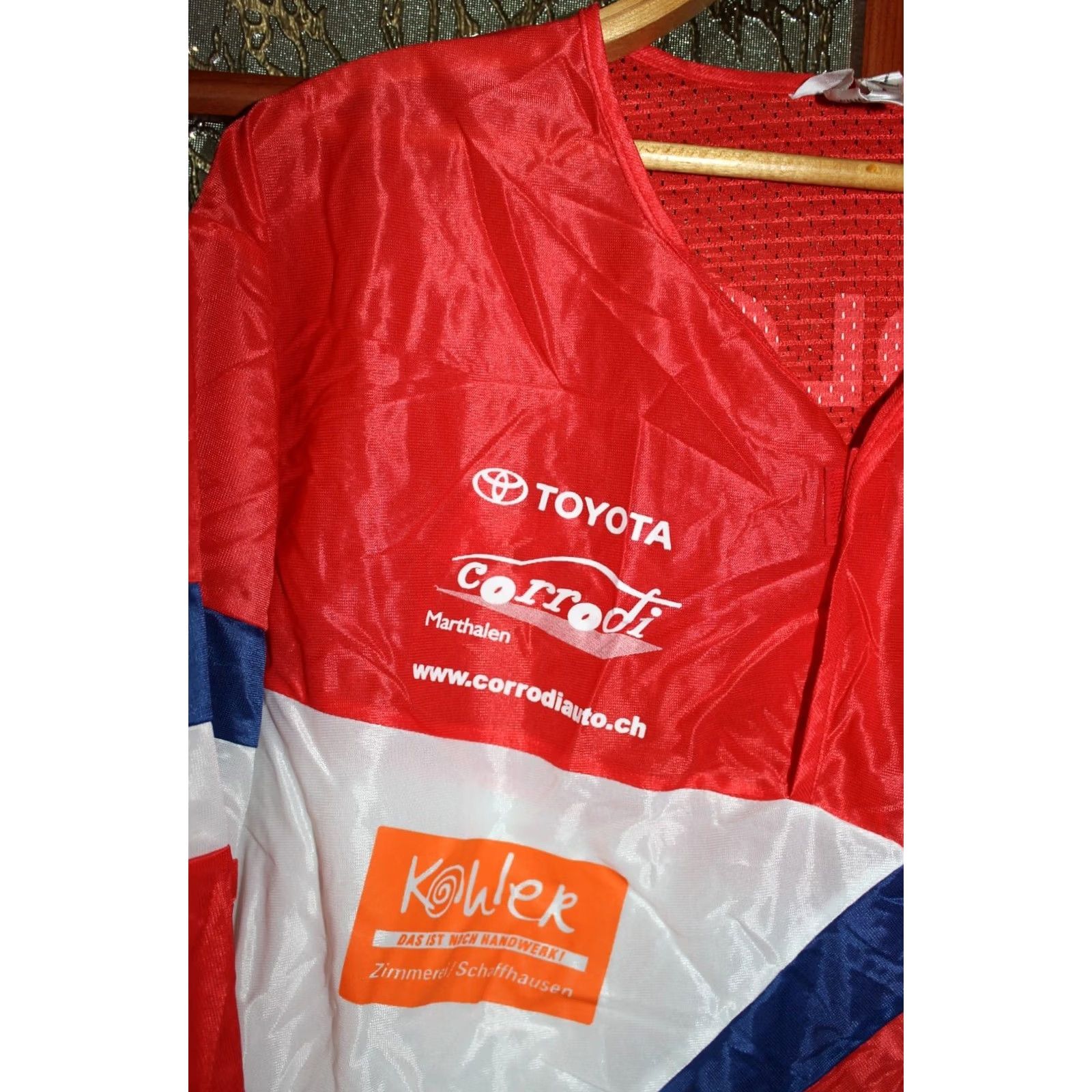 Vintage Toyota OLG Dachsen Trail Running Shirt jersey -L Mens Red/White Jersey Sports Shirt OL GT Trail L Mens Red/White Jersey Size US L / EU 52-54 / 3 - 3 Thumbnail