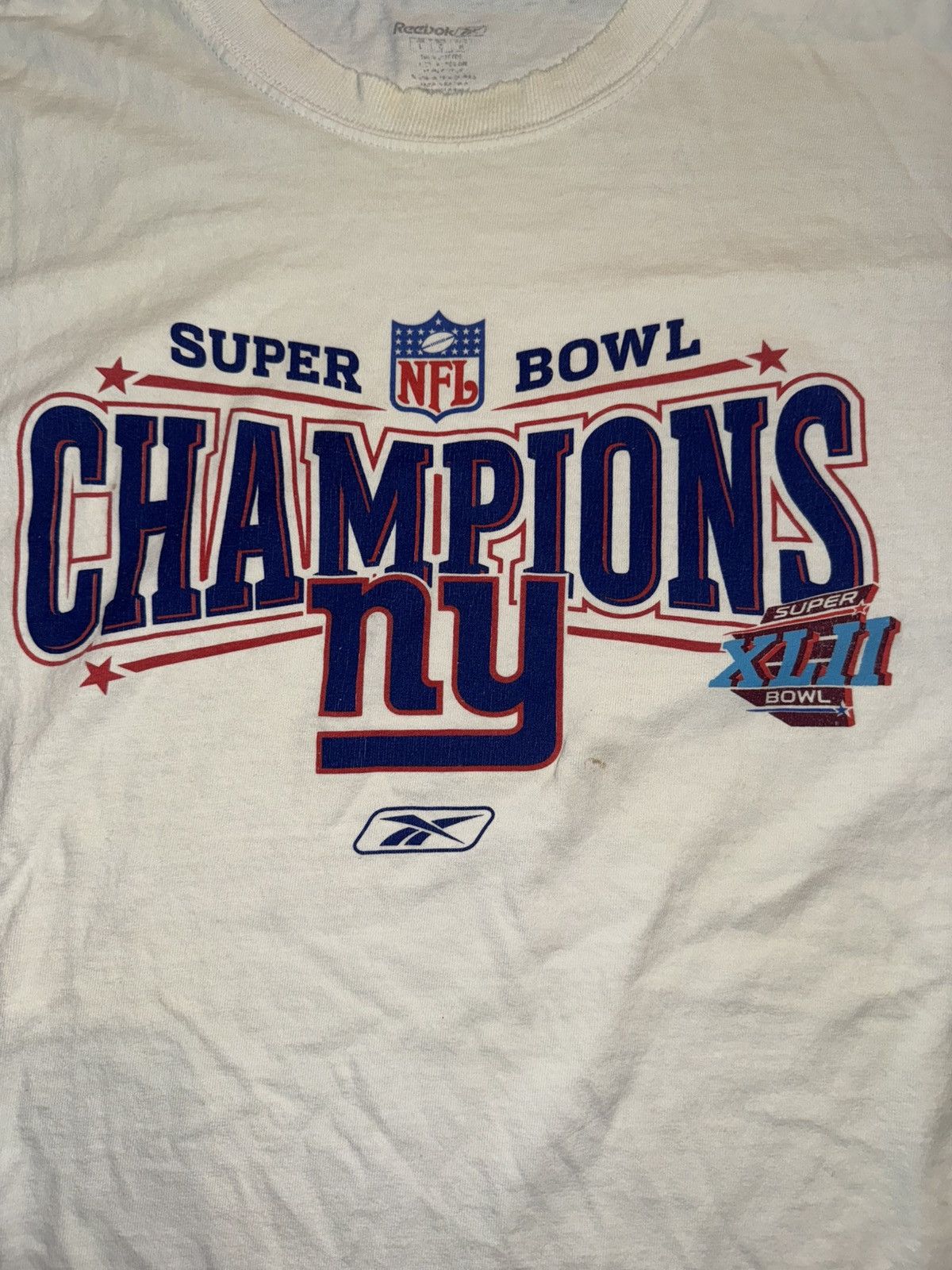 NFL × Reebok Y2K Reebok New York Giants Super Bowl XLII Champions Tee Size US L / EU 52-54 / 3 - 2 Thumbnail