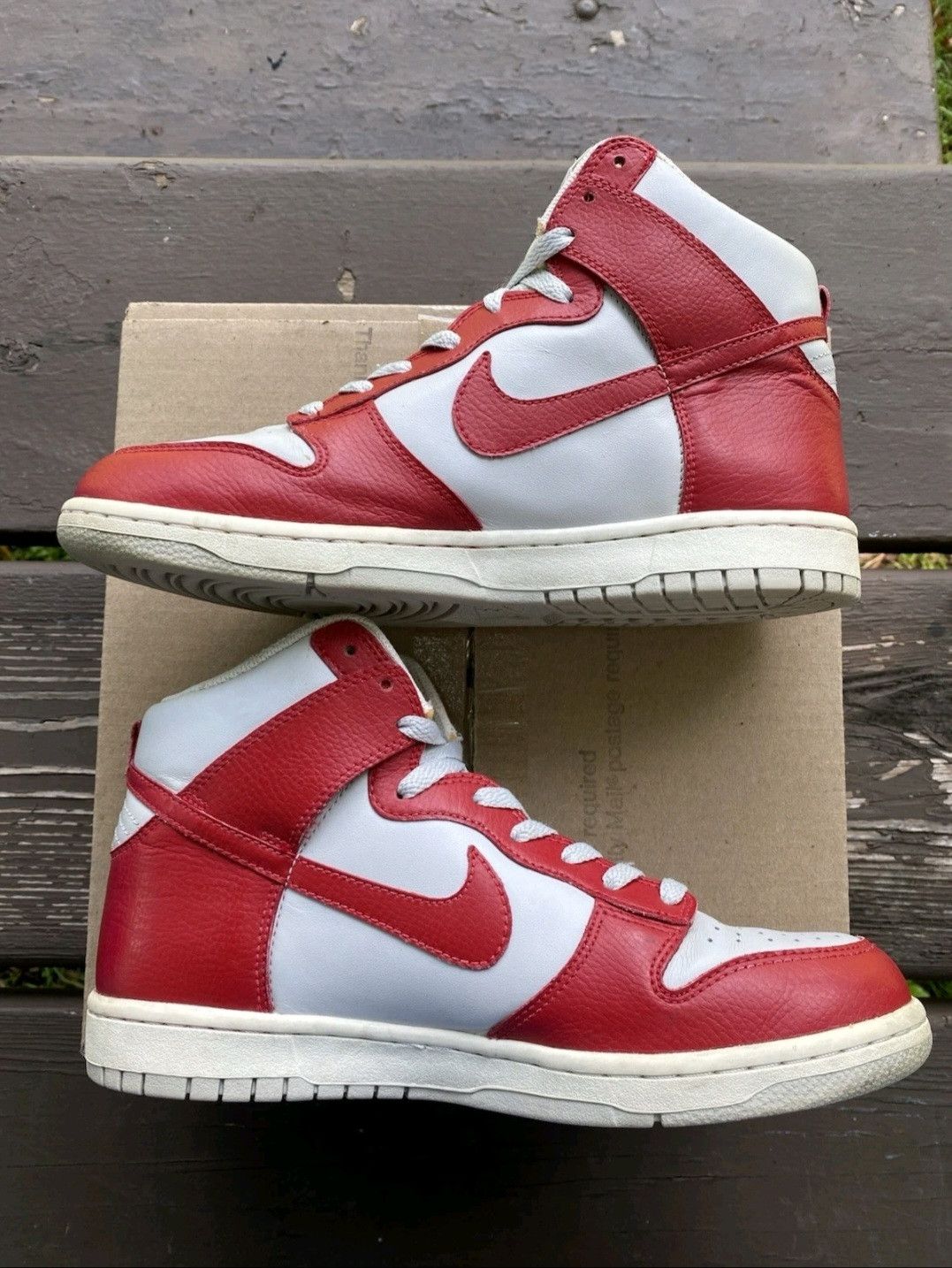 Nike Size 9.5 - Wmns Nike Dunk High Gym Red Neutral Grey Sail Size US 9.5 / IT 39.5 - 4 Thumbnail