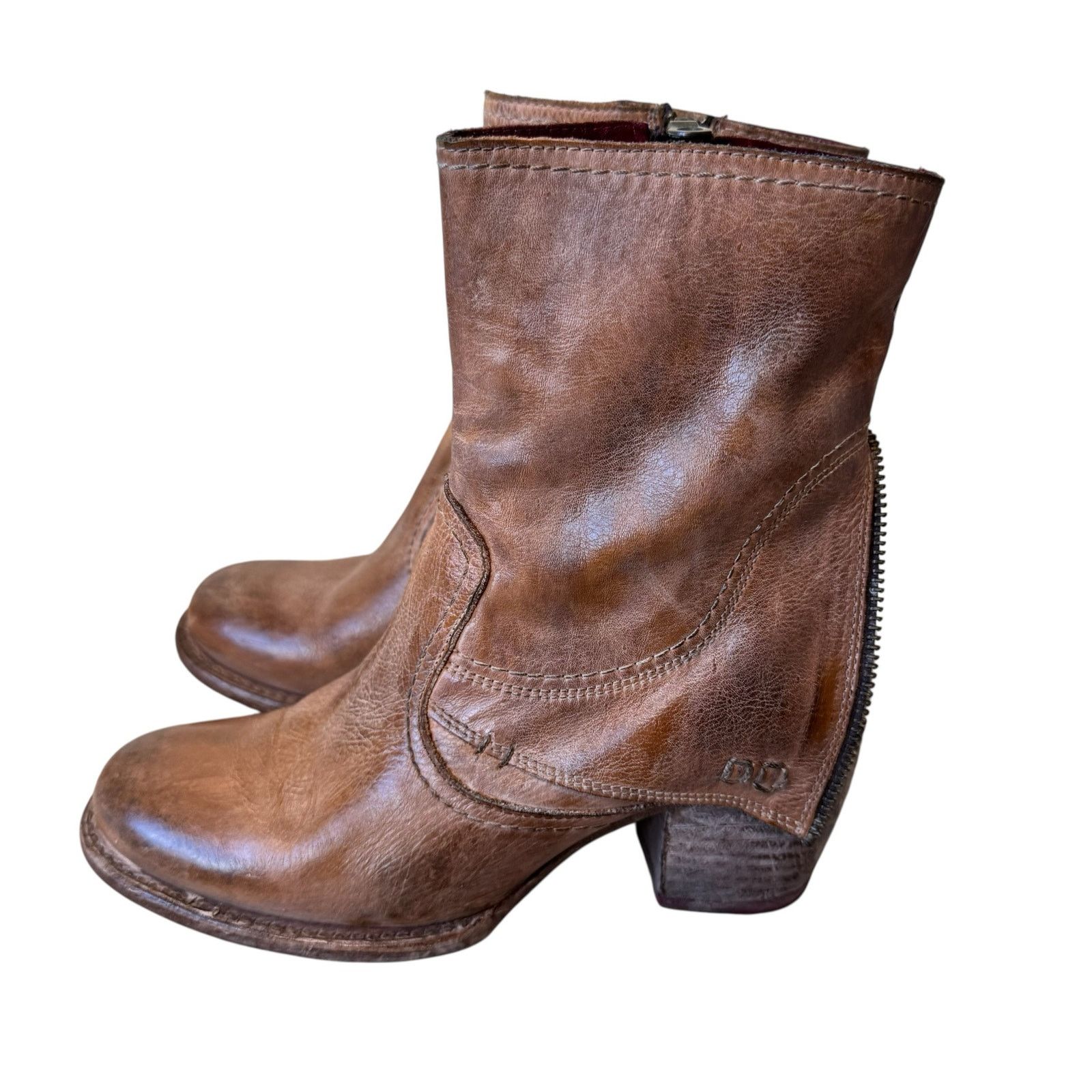 Bed Stu BEDSTU Iris Leather Boots Tan Rustic White BFS Size 6 Size US 6 / IT 36 - 6 Thumbnail