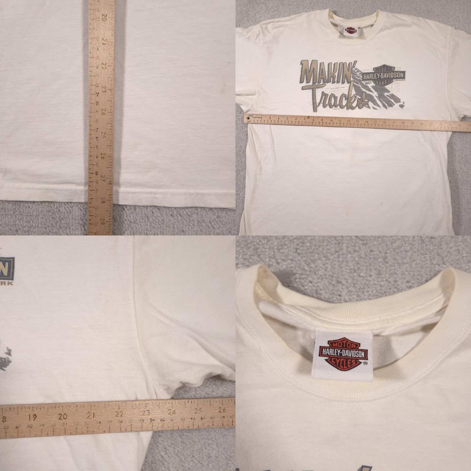 Harley Davidson Harley-Davidson Shirt Mens XL Makin' Tracks Glacier Kalispell Montana Graphic Crew Neck Short Sleeve White Jersey Vintage: No Size US L / EU 52-54 / 3 - 10 Thumbnail