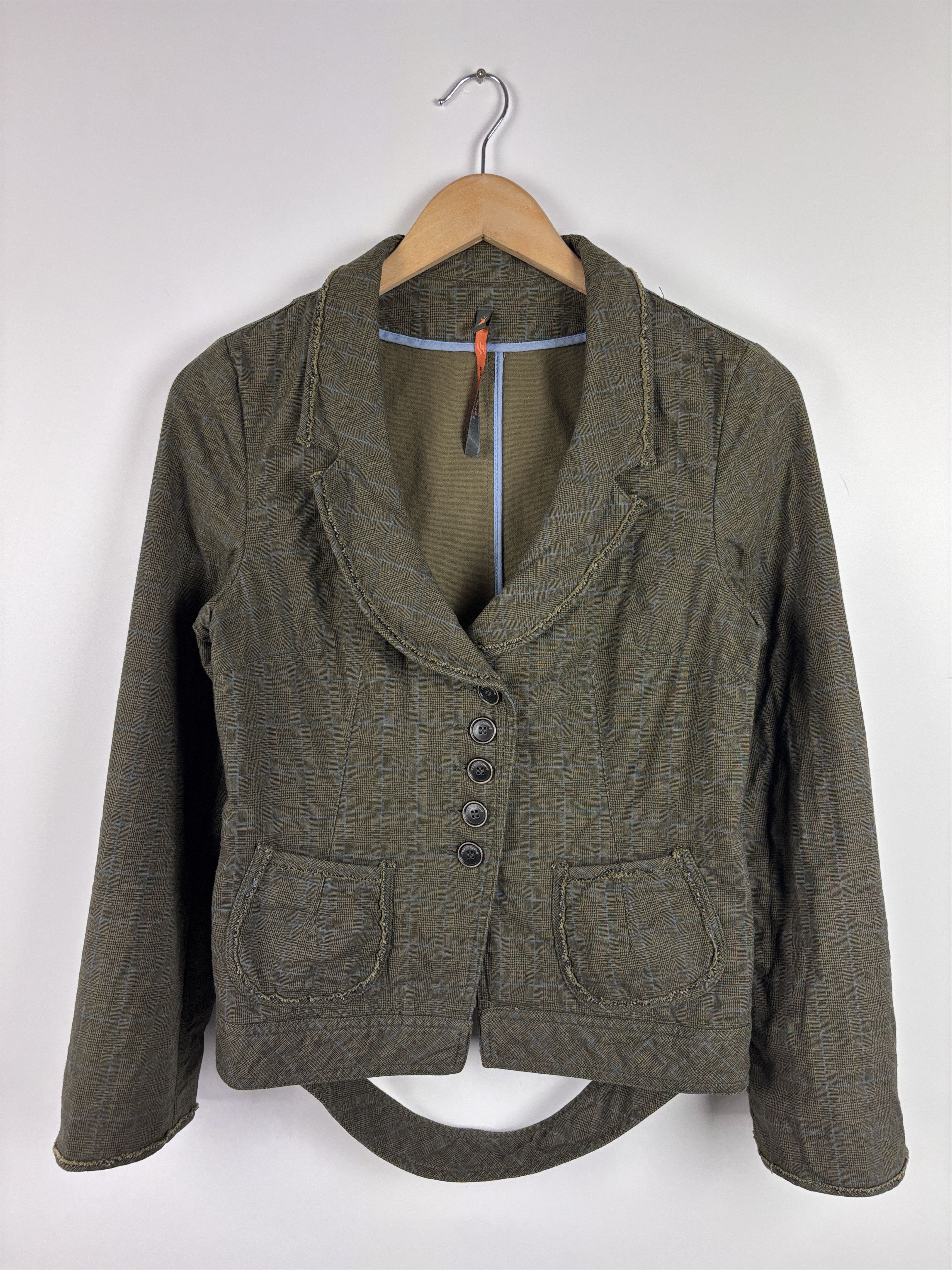 Cop Copine Vintage Cop Copine Check Cotton Blazer Green Size 38 Size XS / US 0-2 / IT 36-38 - 1 Thumbnail