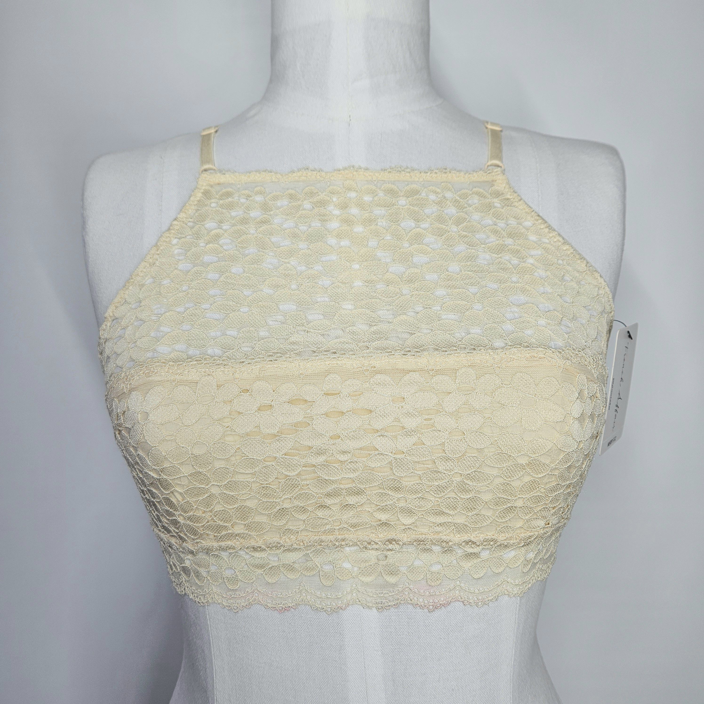 Other French Affair Sze M/L Bralette Bra Lace Overlay Halter Band Size ONE SIZE - 1 Thumbnail