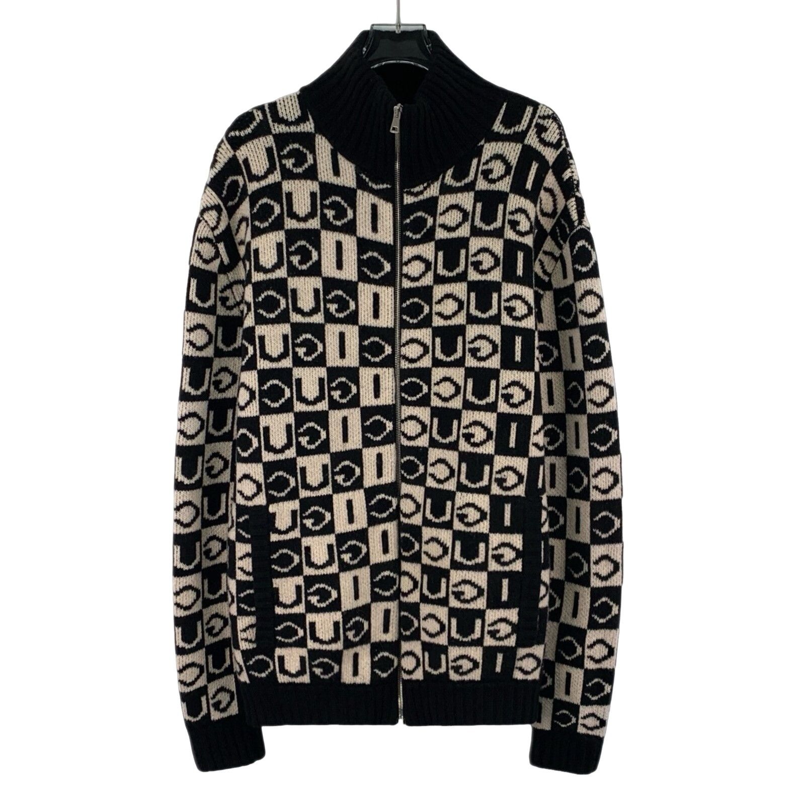Gucci Gucci Checkerboard Logo Wool Zip Cardigan S Size US S / EU 44-46 / 1 - 1 Thumbnail