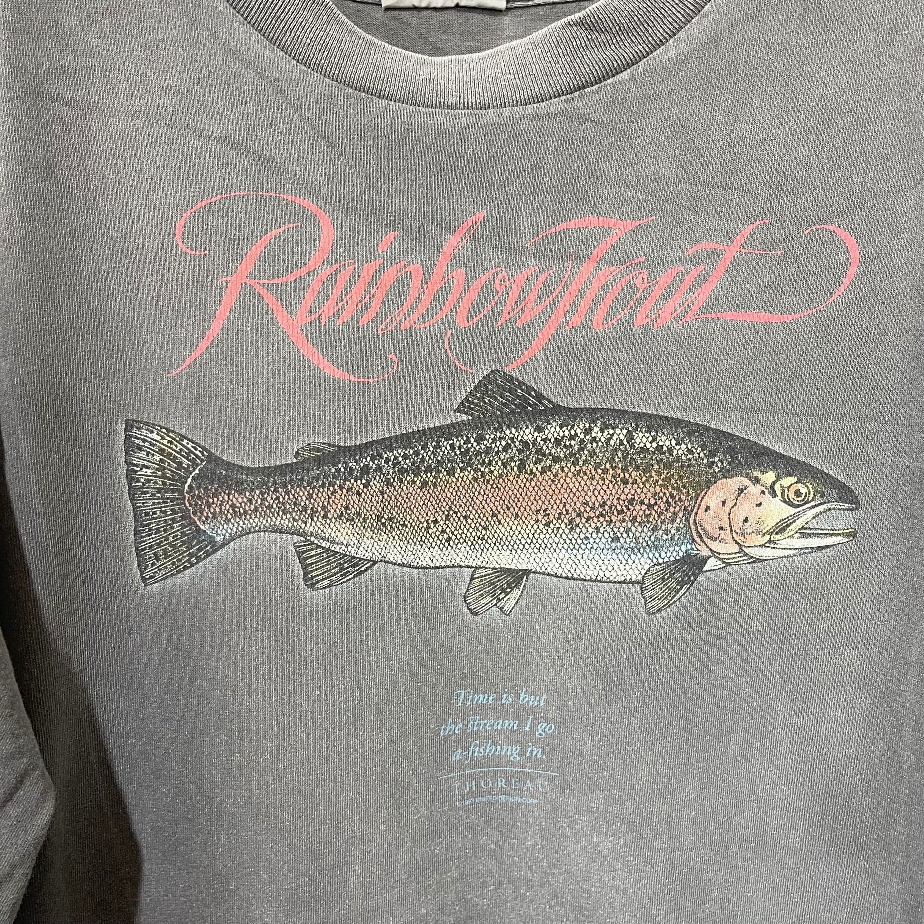 Vintage Vintage 90s Rainbow Trout T-Shirt Size US XL / EU 56 / 4 - 2 Thumbnail