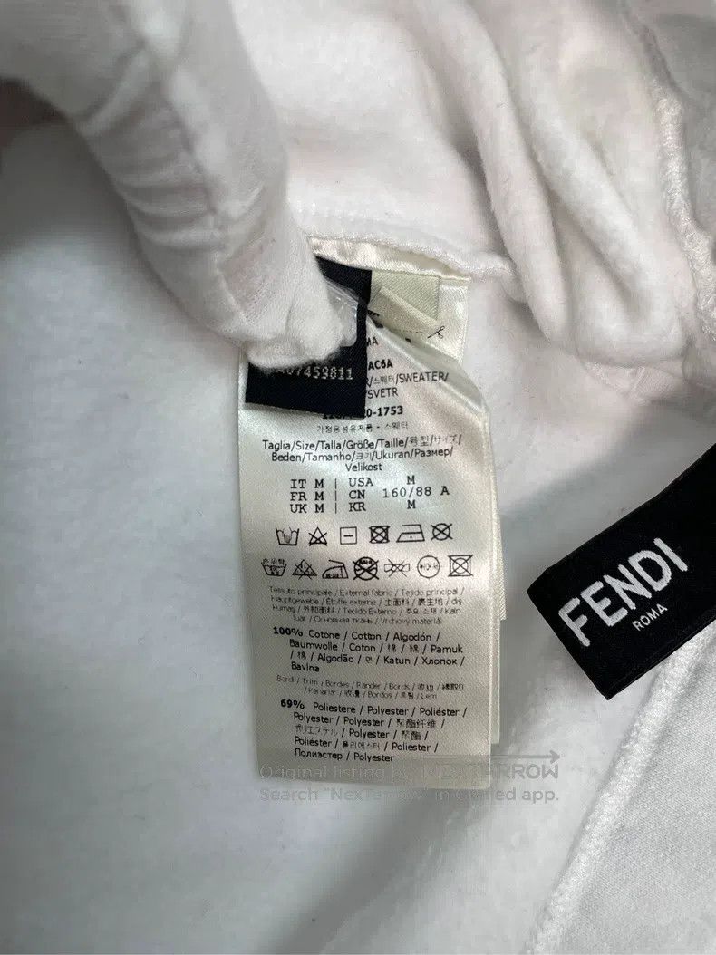 Fendi Fendi White Logo Sweatshirt Size M / US 6-8 / IT 42-44 - 4 Thumbnail