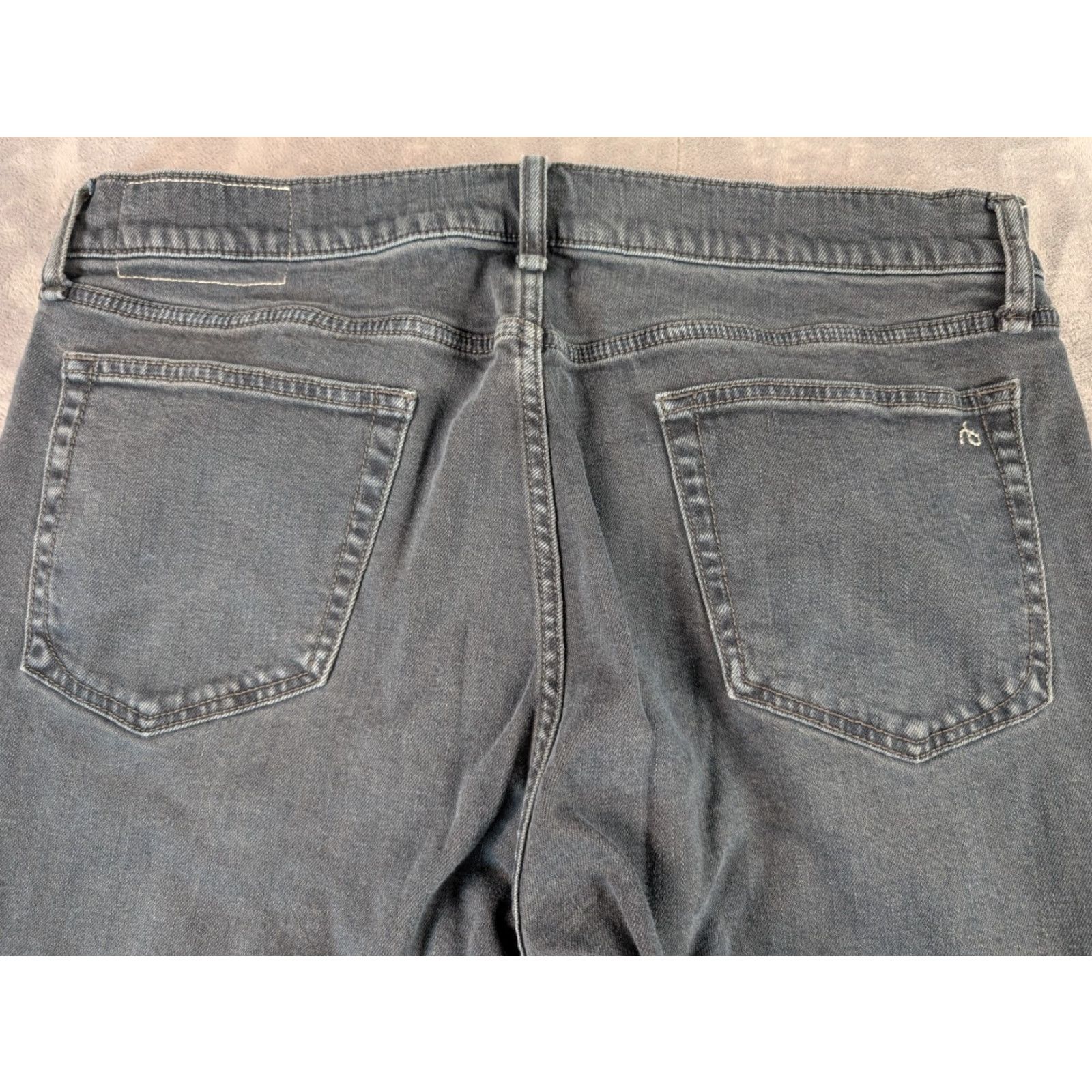 Rag & Bone rag & bone Fit 2 Slim Fit Jeans Mens 36x28 Gray Denim Straight 5-Pocket Stretch Leather Logo Renegade 36 Mens Regular Jeans Size US 36 / EU 52 - 6 Thumbnail