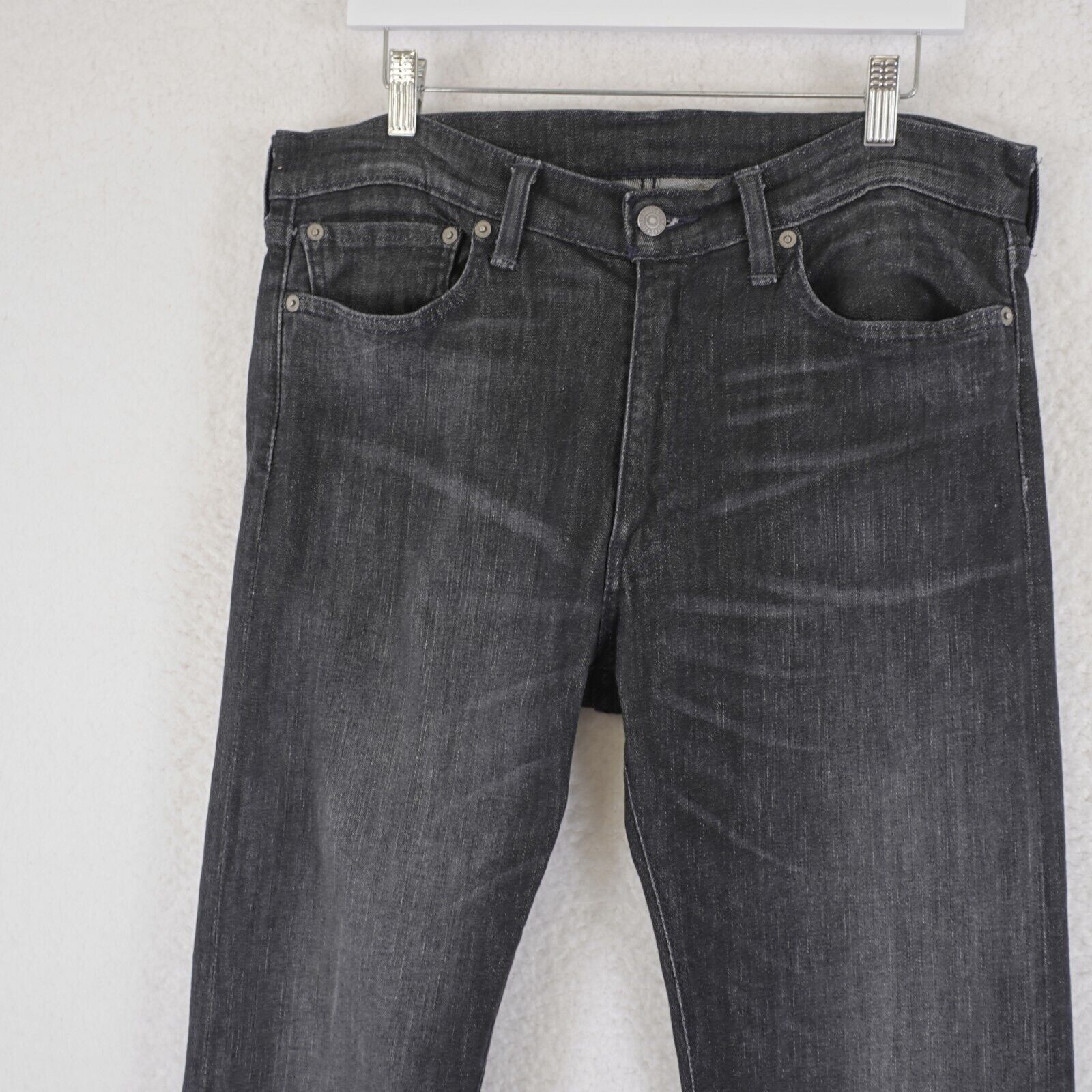 Levi's Levi's 513 Slim Fit Straight Leg Black Stone Wash Denim Jean Size US 36 / EU 52 - 2 Thumbnail