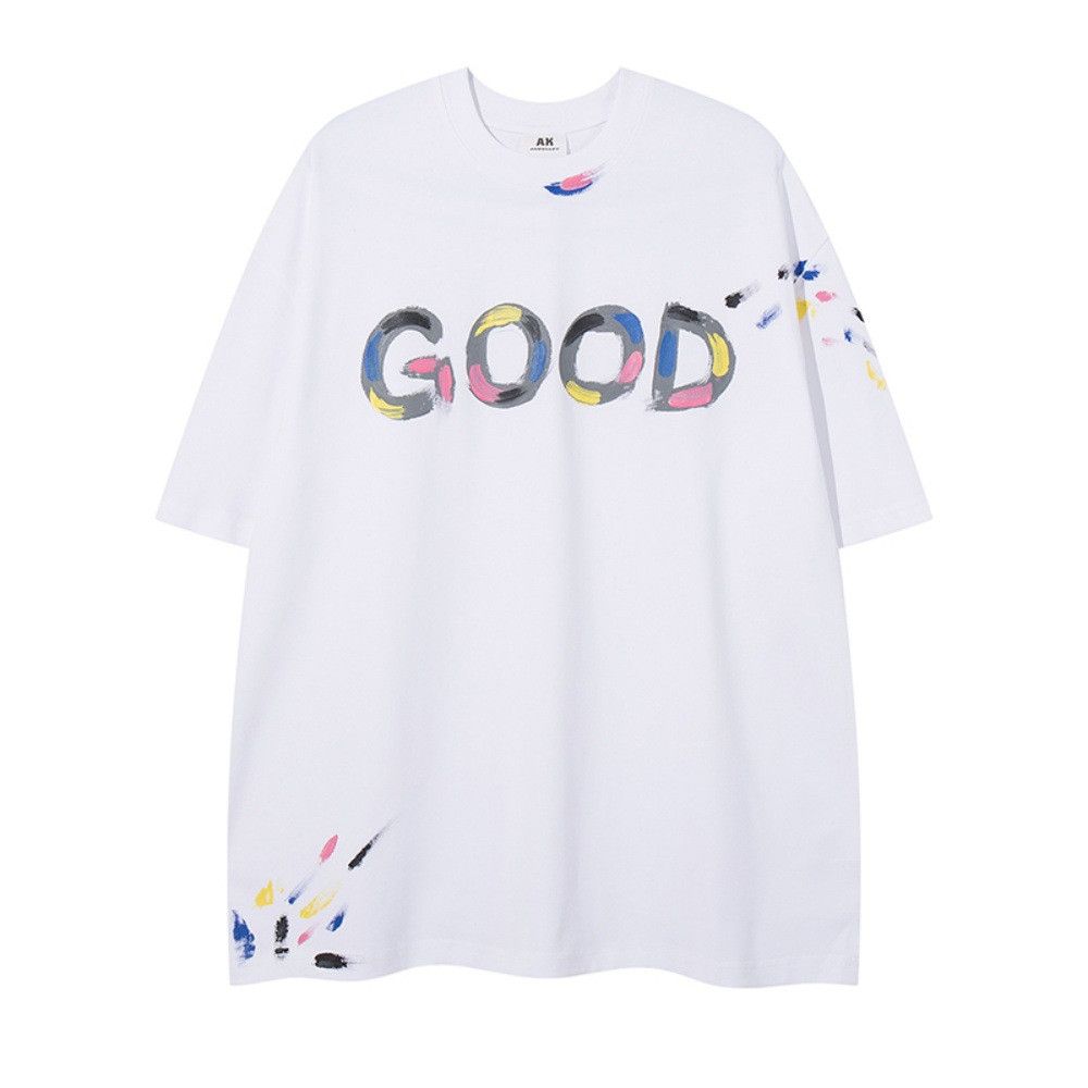 Japanese Brand × Vintage Trendy paint printed cotton casual letter loose T-shirt Size US M / EU 48-50 / 2 - 1 Thumbnail