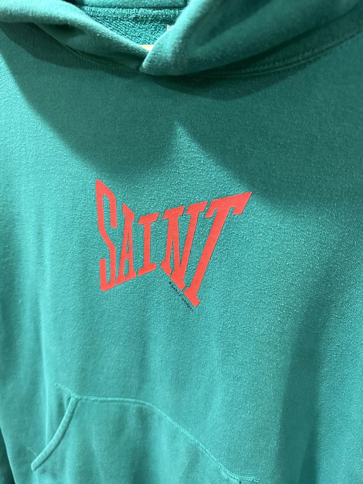 READYMADE × Saint Michael Saint Michael Red Ribbon Logo Pullover Green Hoodie Size US XL / EU 56 / 4 - 2 Thumbnail