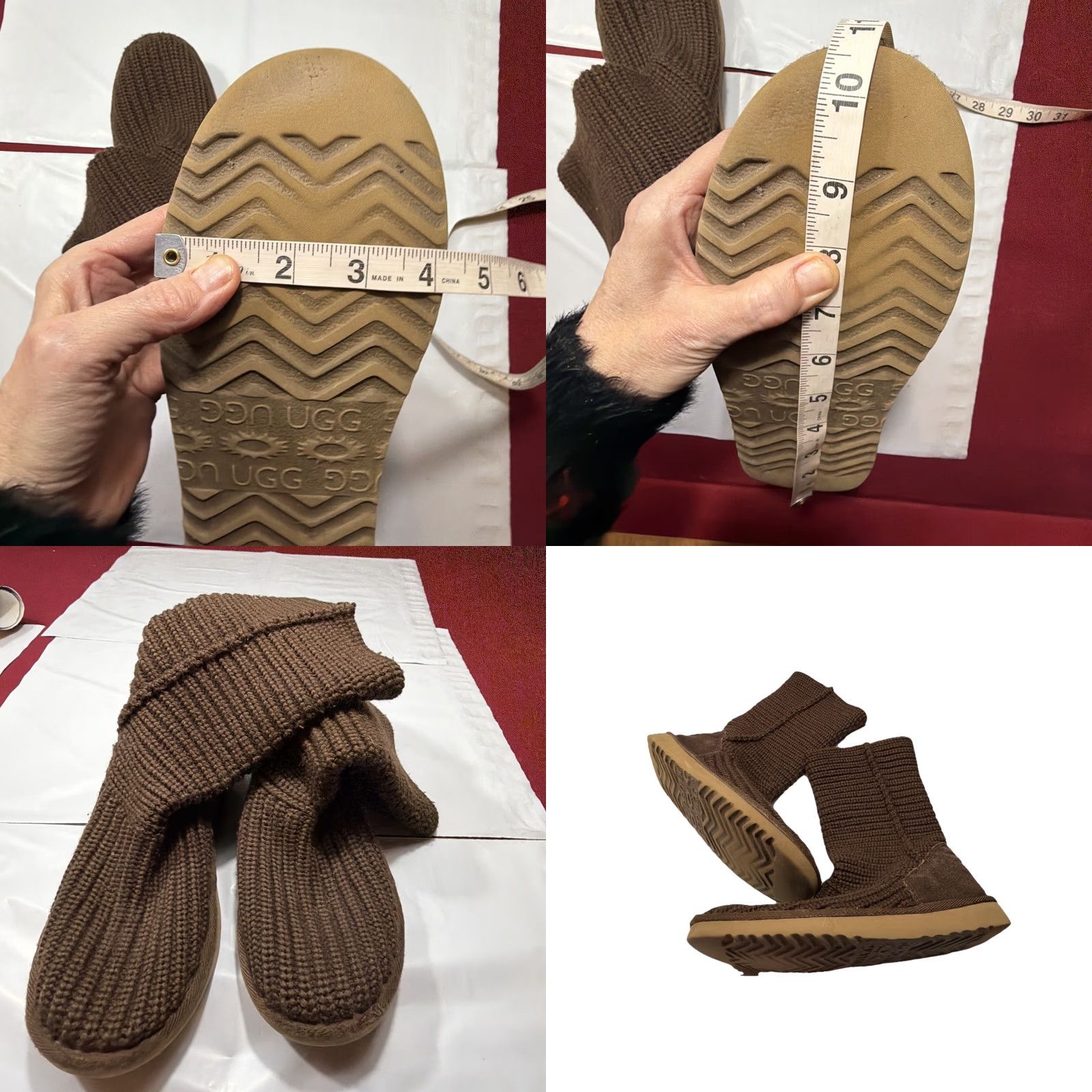 Ugg UGG Australia Brown Crochet Knit Tall Boot Womens Sz 7 Mid-Calf Sheepskin Lined Pull On Classic Boots Size M / US 6-8 / IT 42-44 - 9 Thumbnail