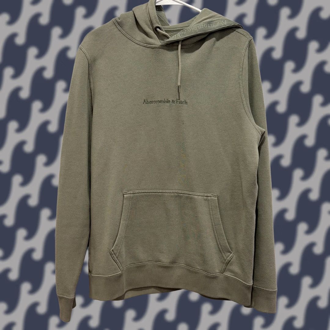 Abercrombie & Fitch Abercrombie & Fitch Mens Hoodie M Sage Green Fleece Embroidered Logo Soft A&F Size US M / EU 48-50 / 2 - 1 Thumbnail