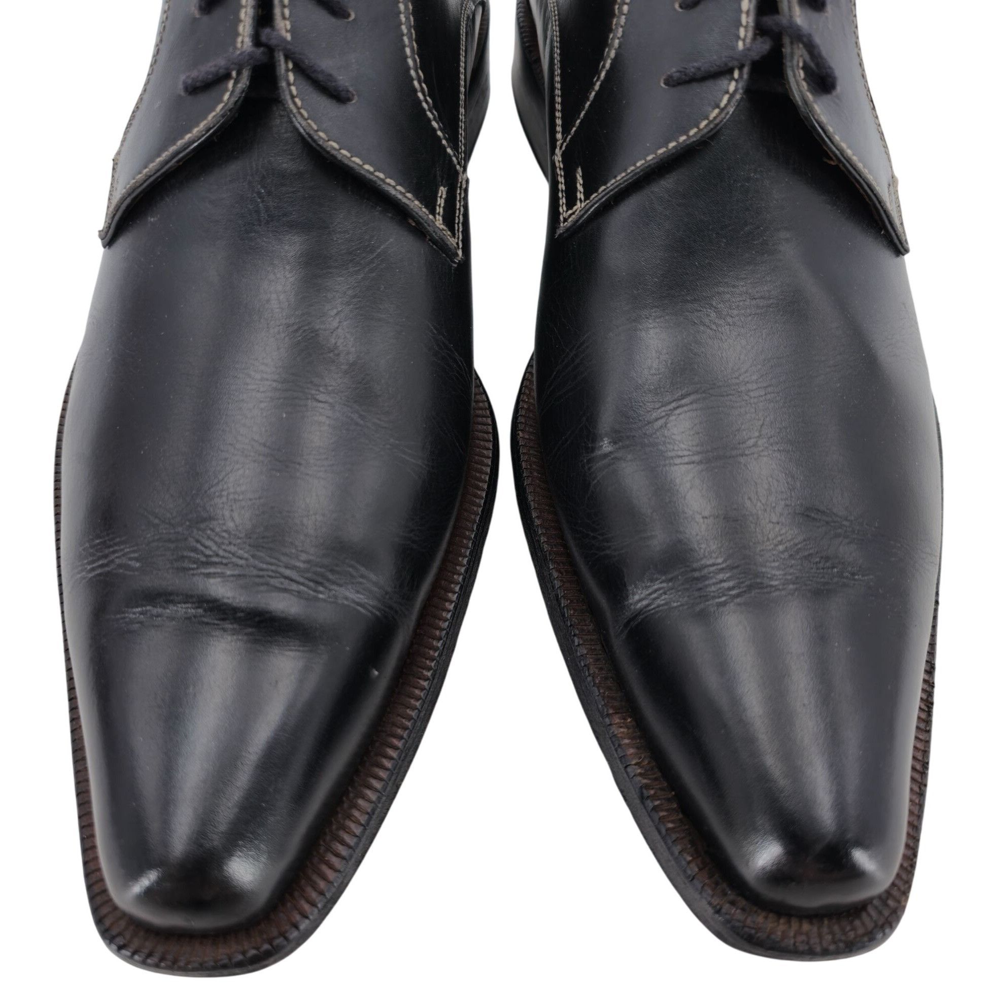 Other Vintage Italian McDowell Men 9.5D /8.5UK Black Leather Derby Size US 9.5 / EU 42-43 - 8 Thumbnail