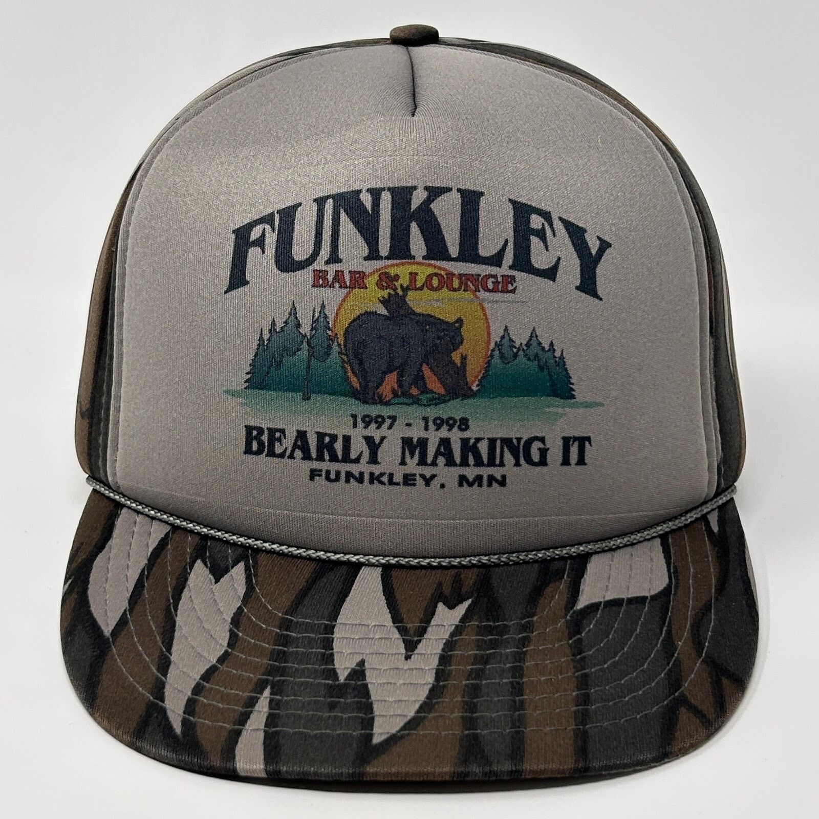 Vintage Vintage 90s Funkley Bar and Lounge Hat Baseball Cap Gray Size ONE SIZE - 1 Thumbnail